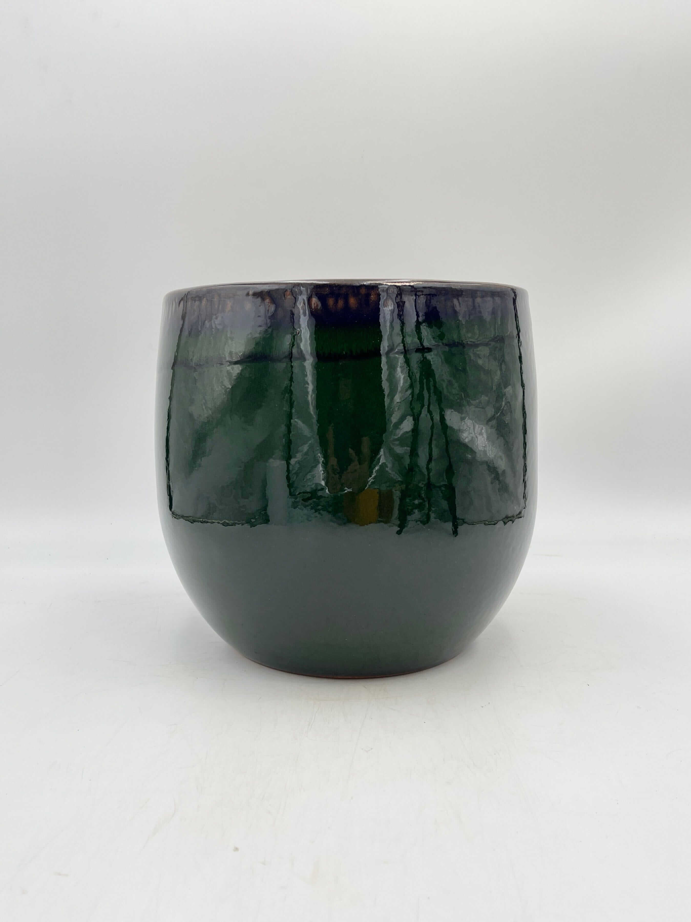 Charlotte, Retro Ceramic Plant Pots, Emerald Green, Indoor Plant Pot in Multiple Sizes