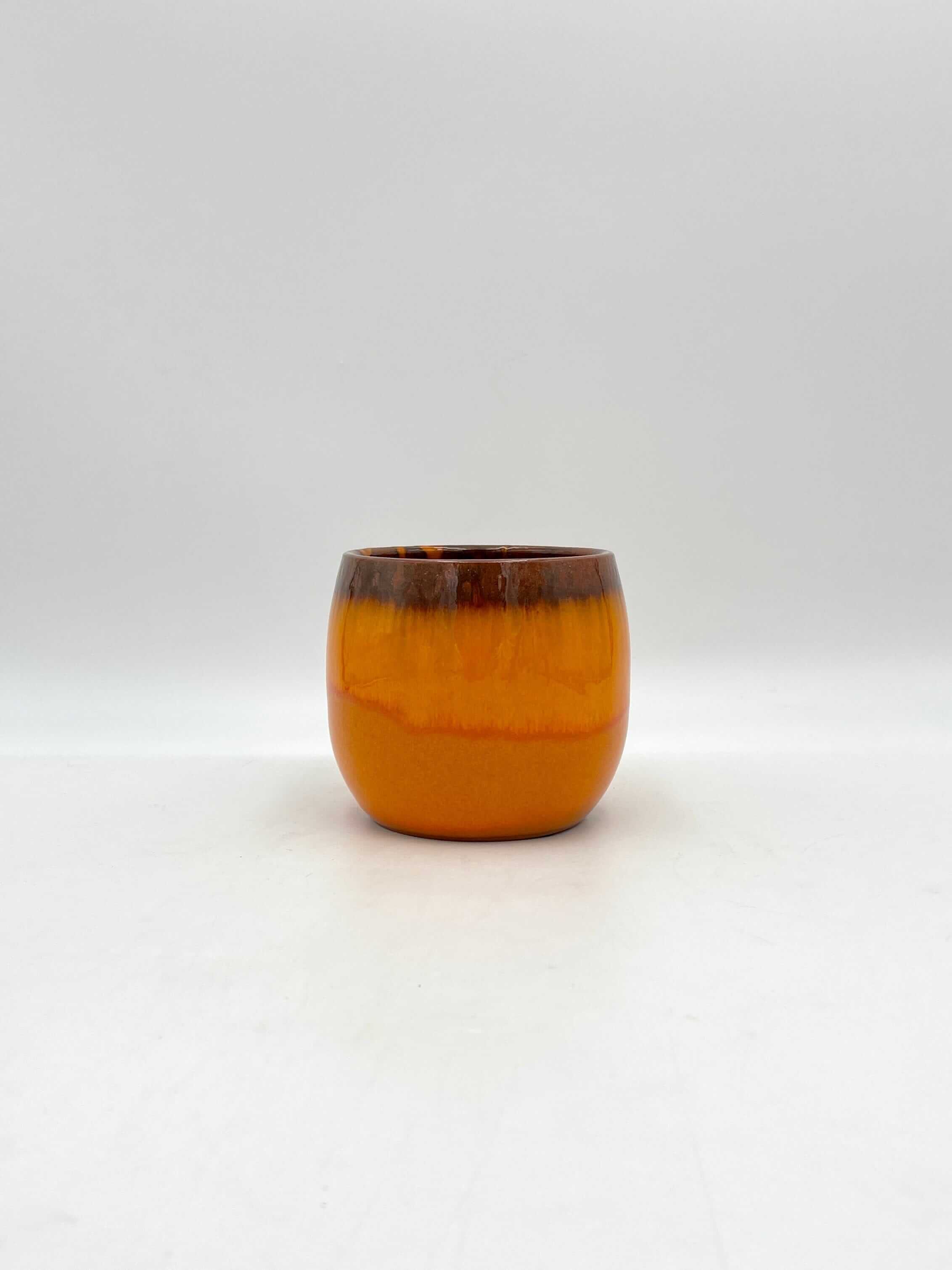 Charlotte, Retro Ceramic Plant Pots, Orange, House Plant Pot in Multiple Sizes