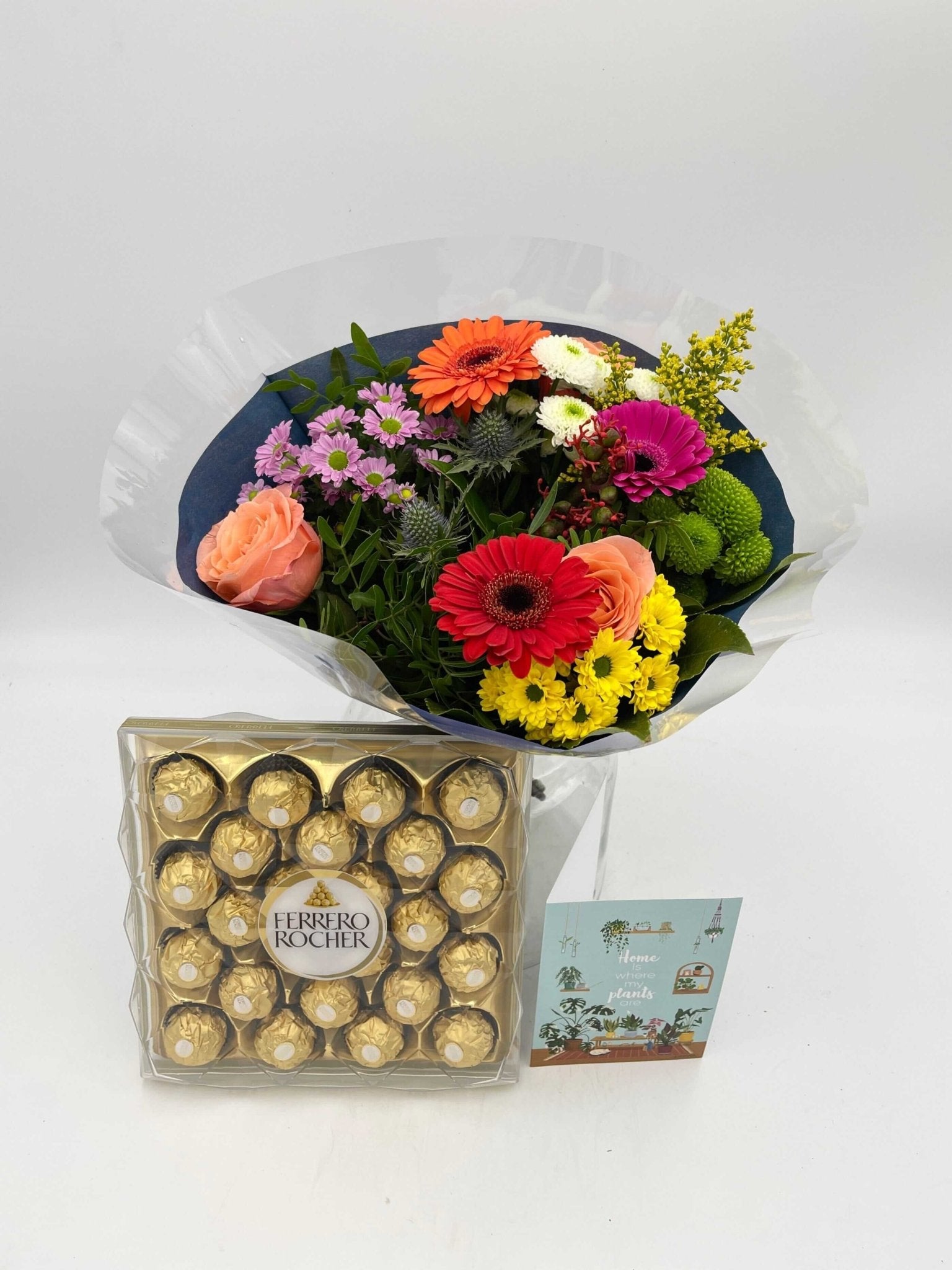 Colourful Flower Bouquet, Free Gift Card