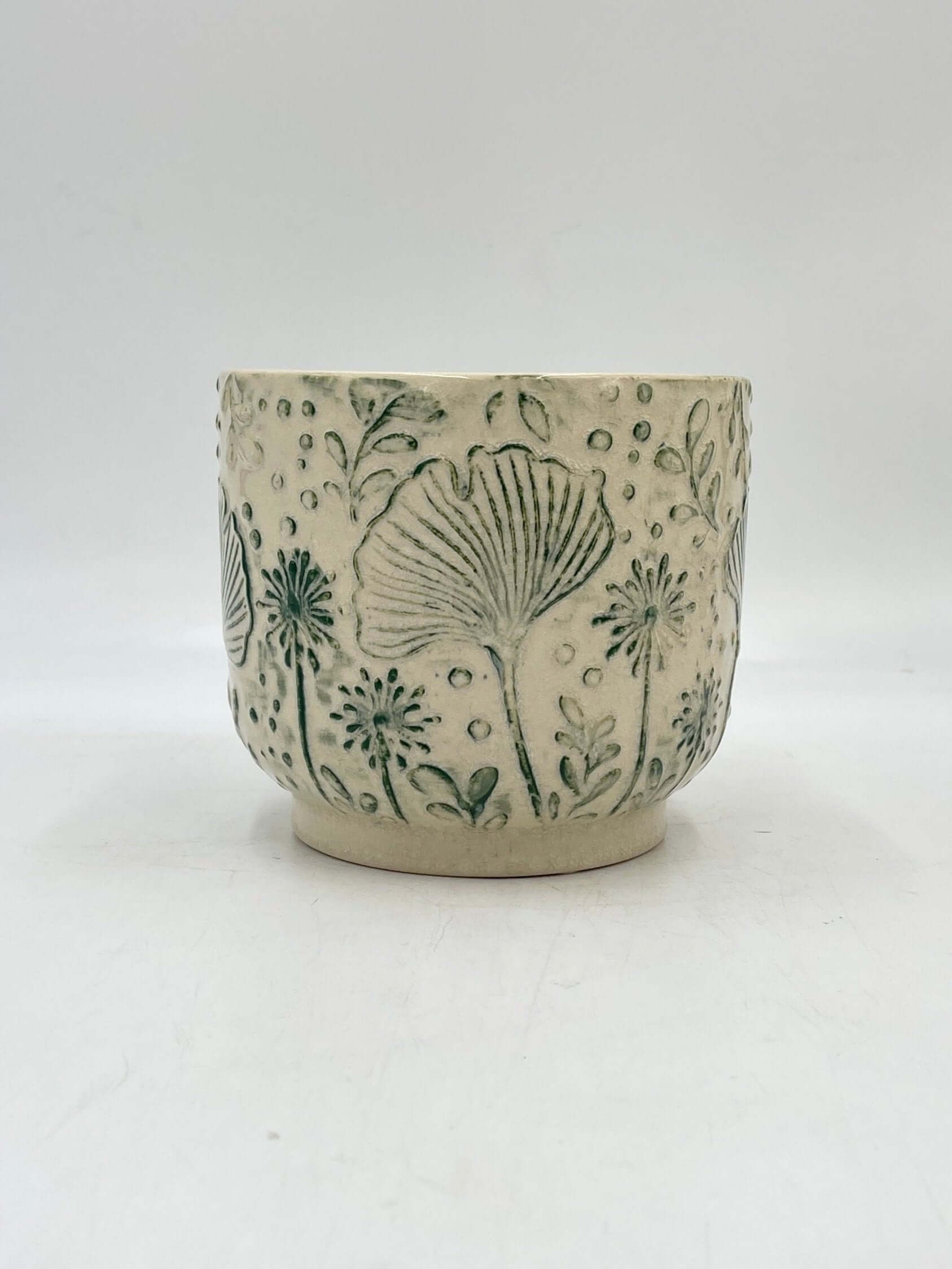 Emilia Ceramic Plant Pots, Green, House Plant Pot in Multiple Sizes