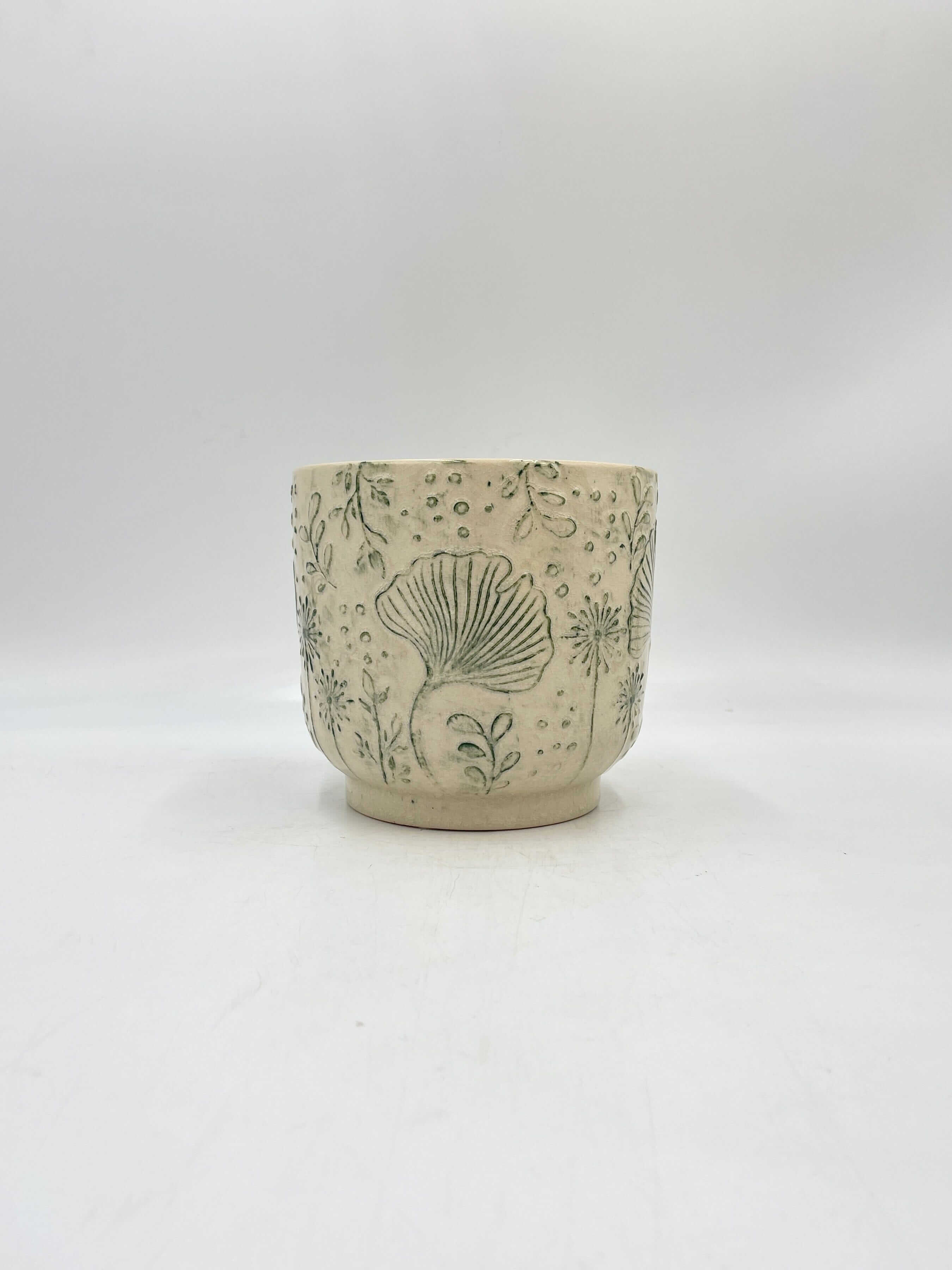 Emilia Ceramic Plant Pots, Green, House Plant Pot in Multiple Sizes