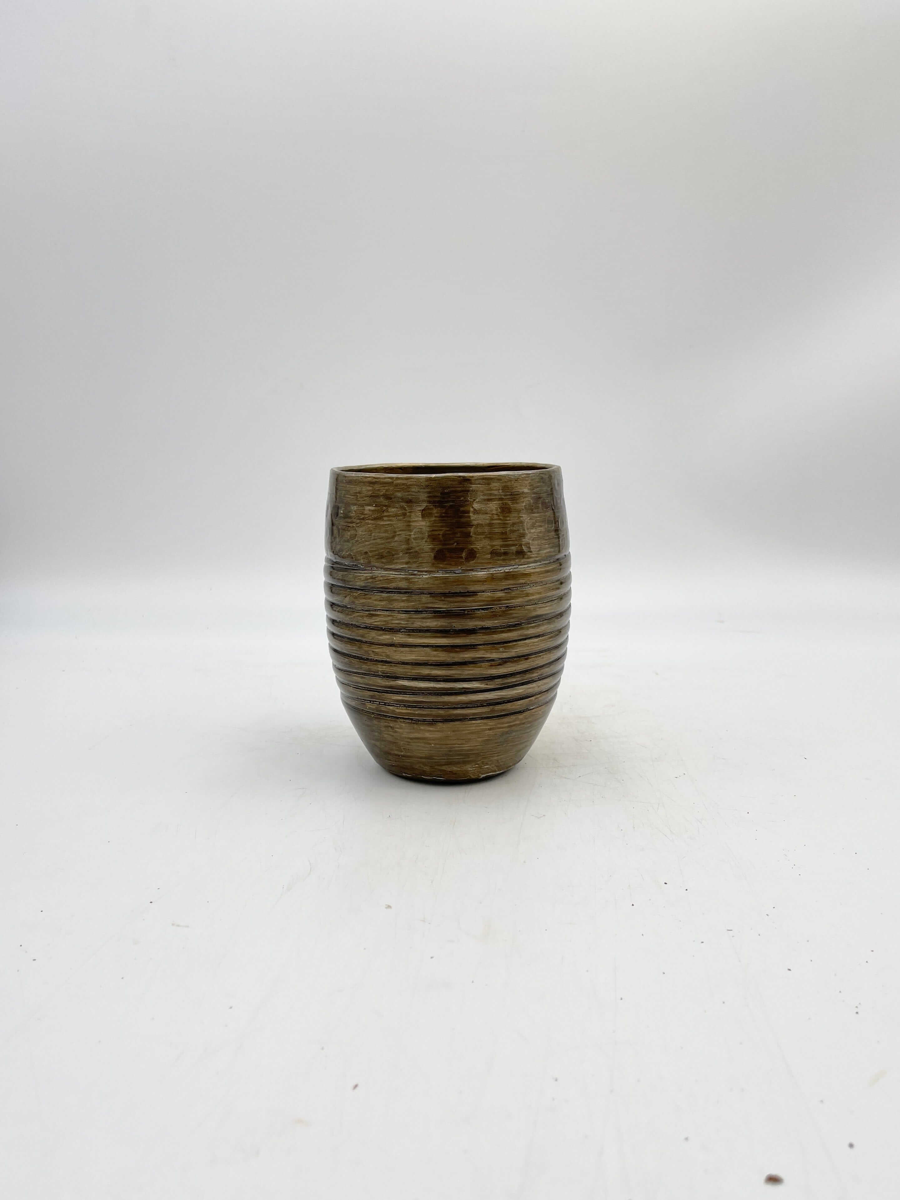 Fabio Metal Plant Pots, Brass Antique, XL Pots, House Plant Pot in Multiple Sizes