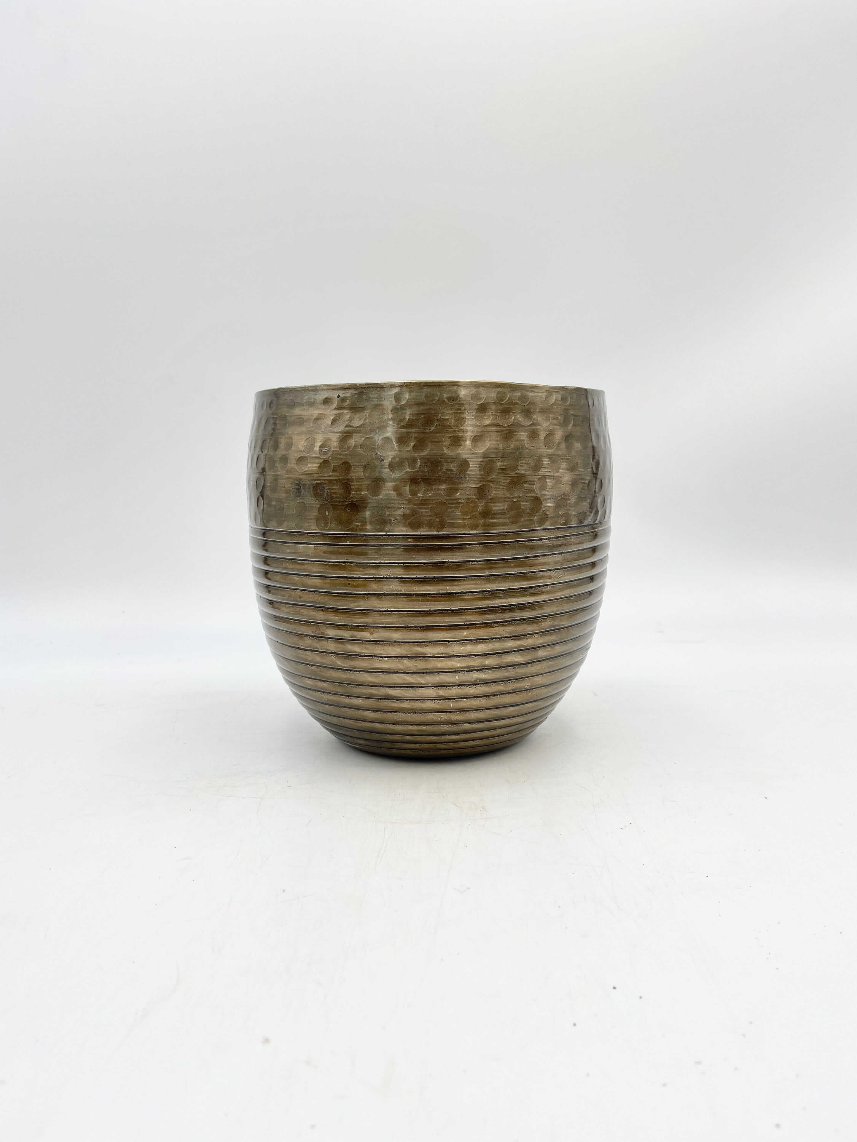 Fabio Metal Plant Pots, Brass Antique, XL Pots, House Plant Pot in Multiple Sizes