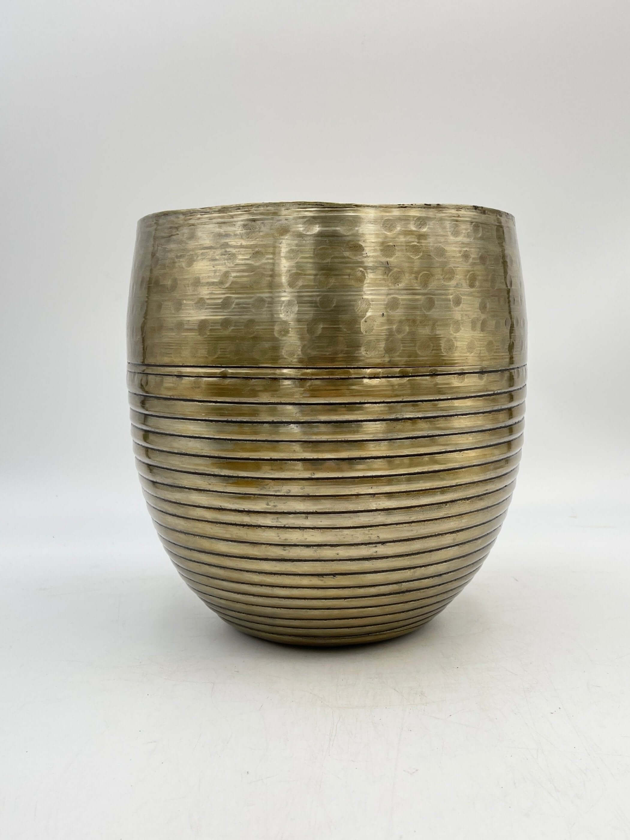 Fabio Metal Plant Pots, Brass Antique, XL Pots, House Plant Pot in Multiple Sizes