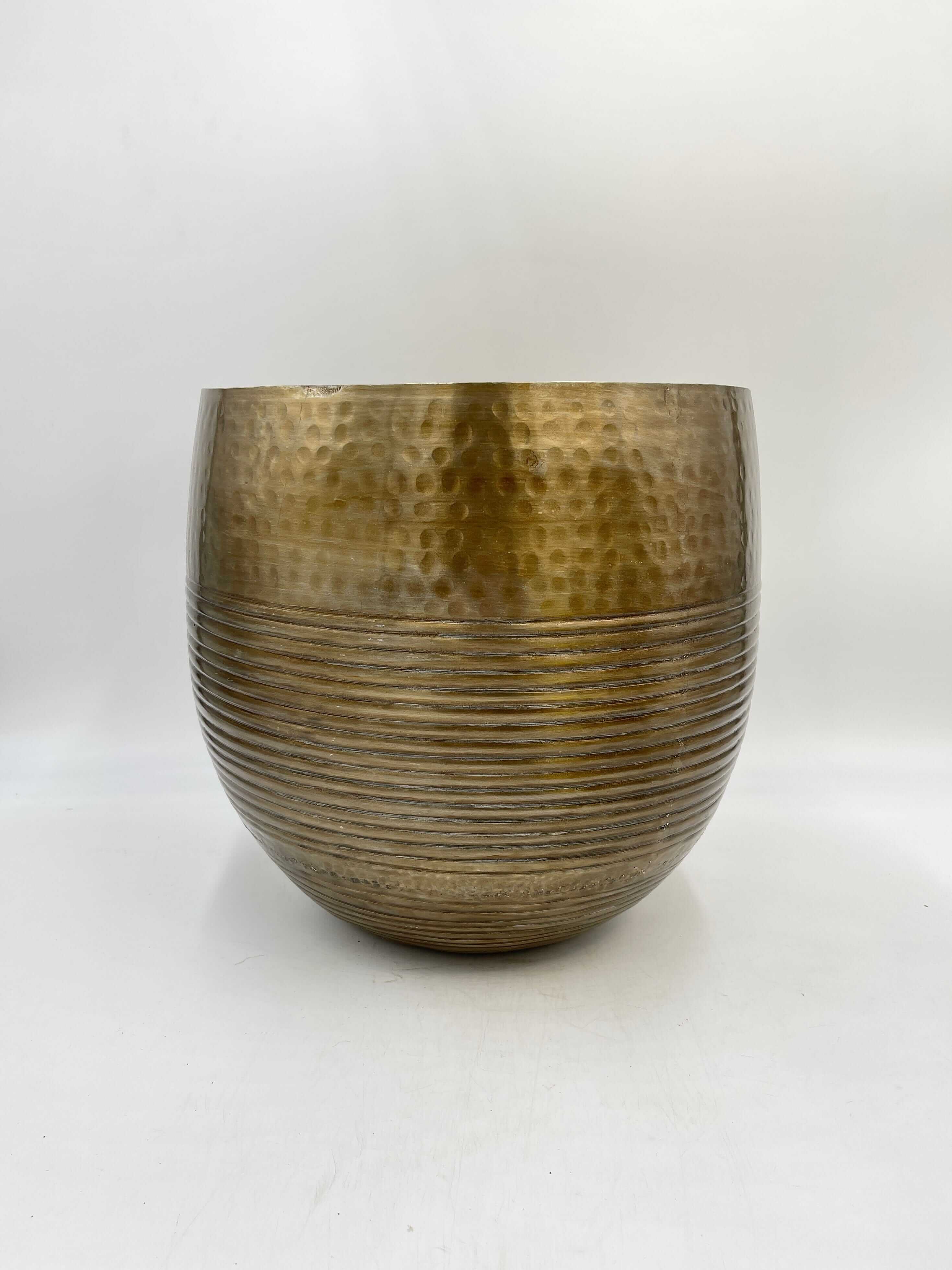 Fabio Metal Plant Pots, Brass Antique, XL Pots, House Plant Pot in Multiple Sizes