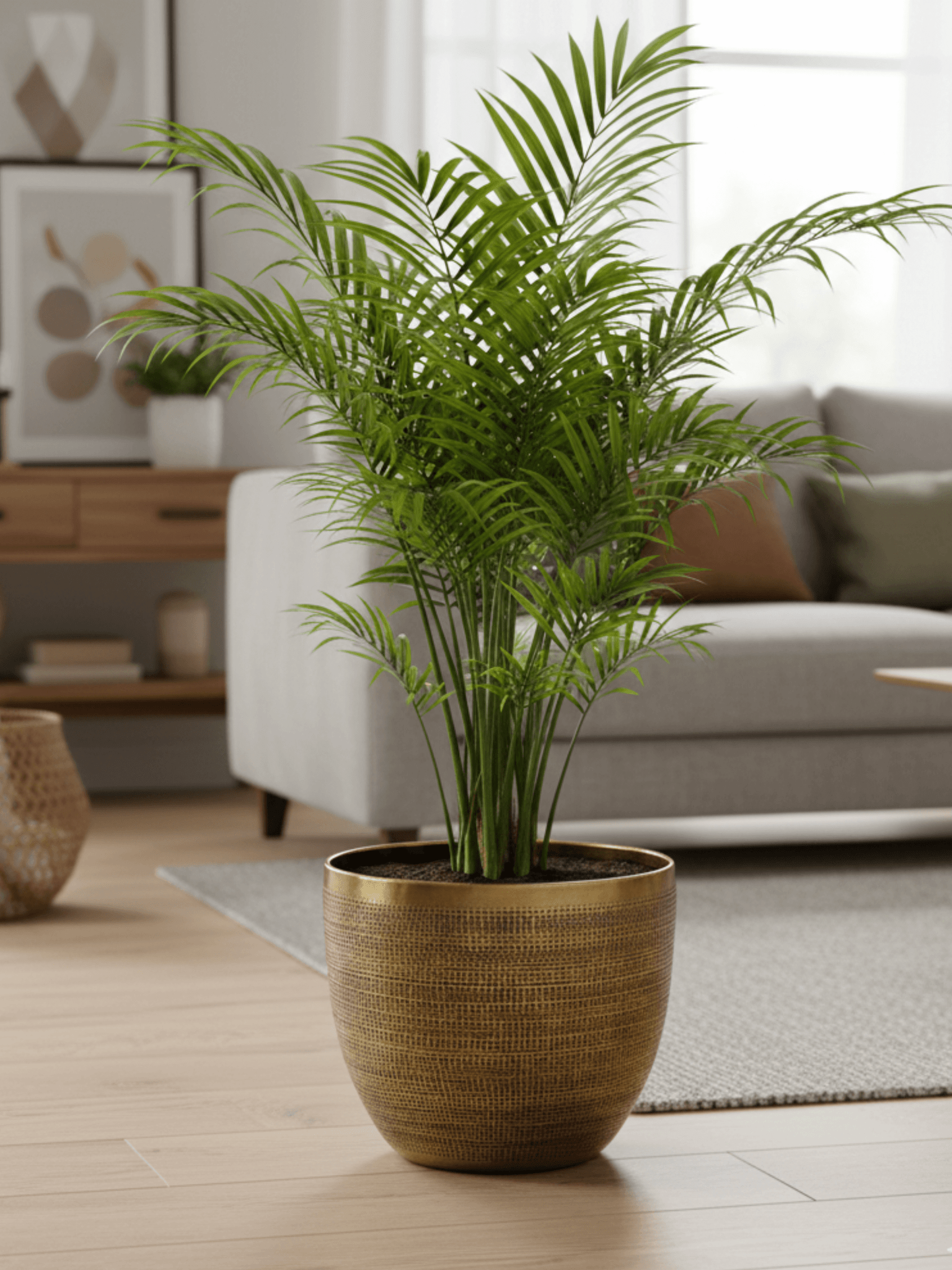 Gold Metal Plant Pot Rowen| Luxury Polished Indoor Plant Pot