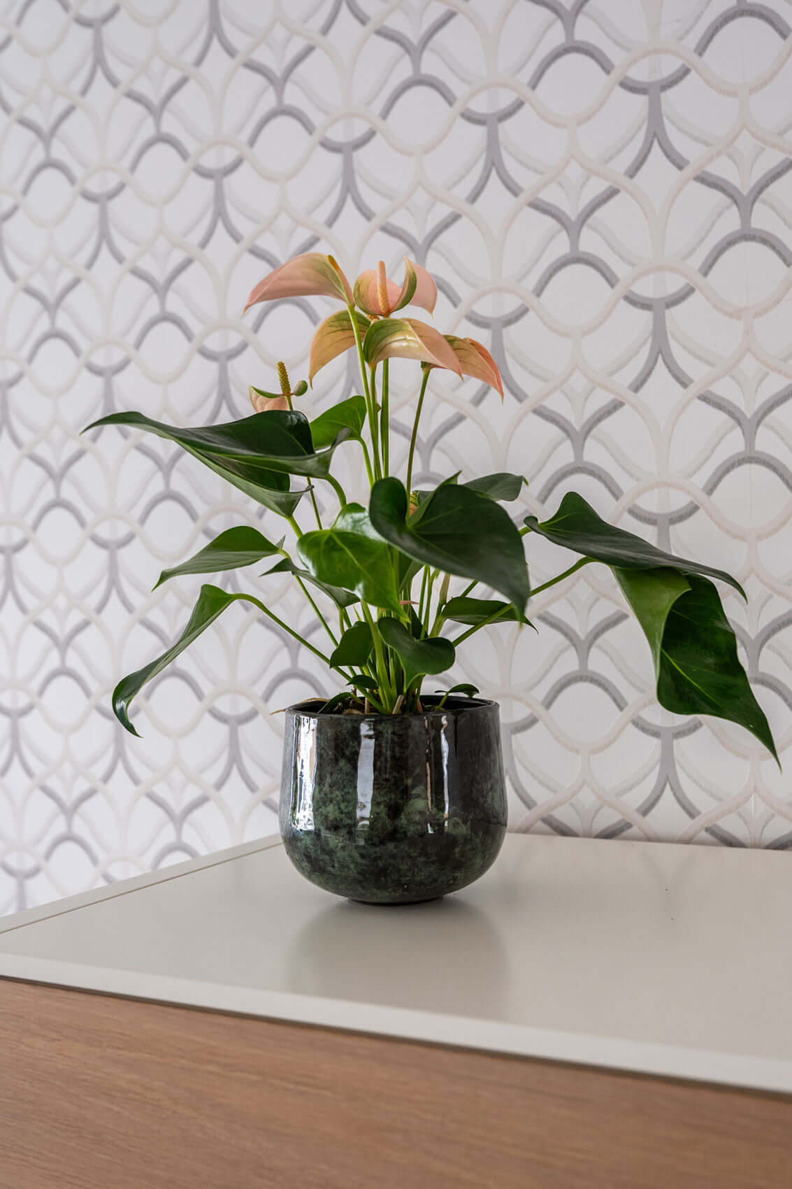 Green Plant Pot - Emmie Metal Pot - Mystic Green - Multiple Sizes