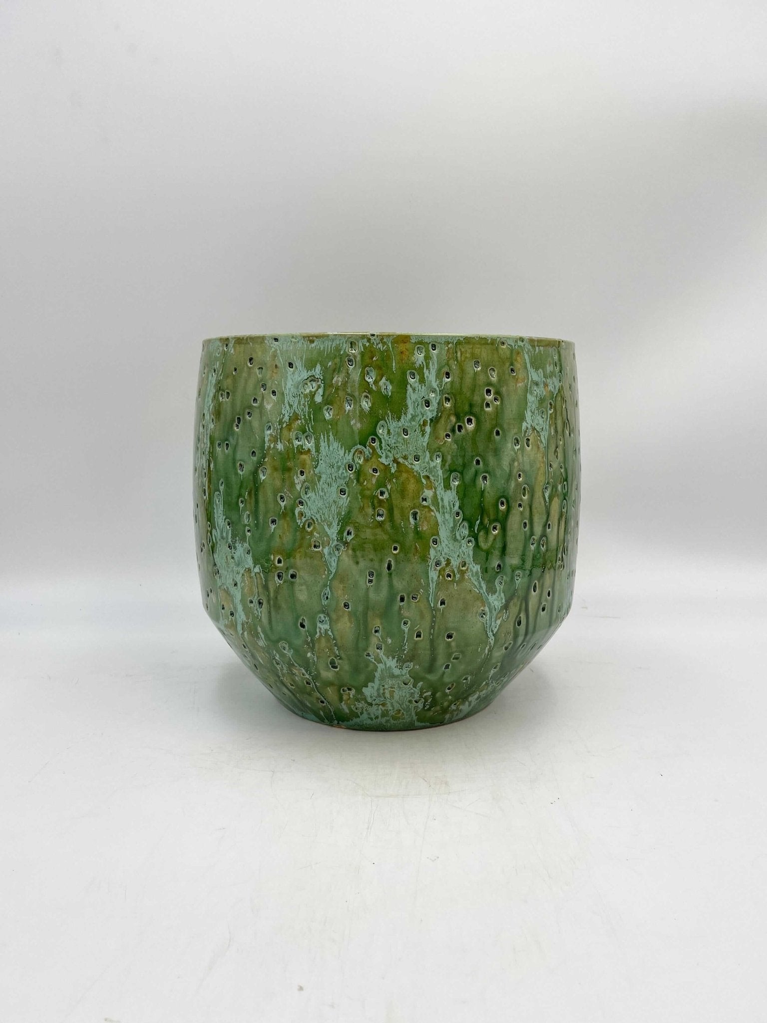 Handmade Ceramic Harris Pots, Green, Retro House Plant Pot in Multiple Sizes