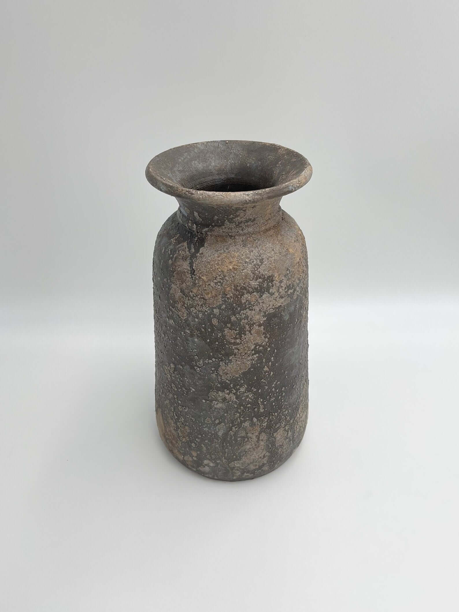 Rustic Farmhouse Vase, Bali Concrete Vases, Brown & Blue, H30cm