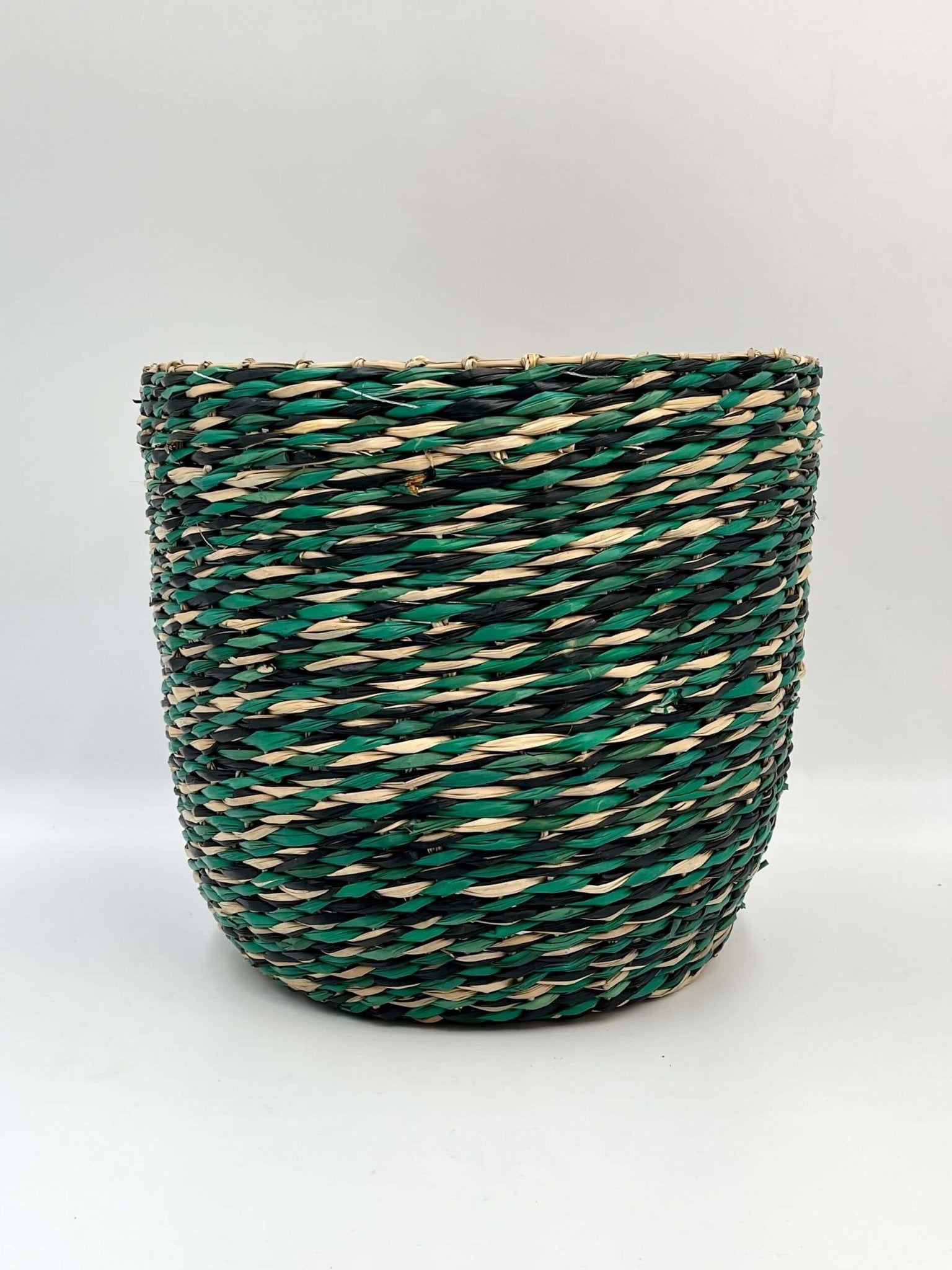 Indoor Plant Basket- Viviana Woven Plant Pot - Jungle Green
