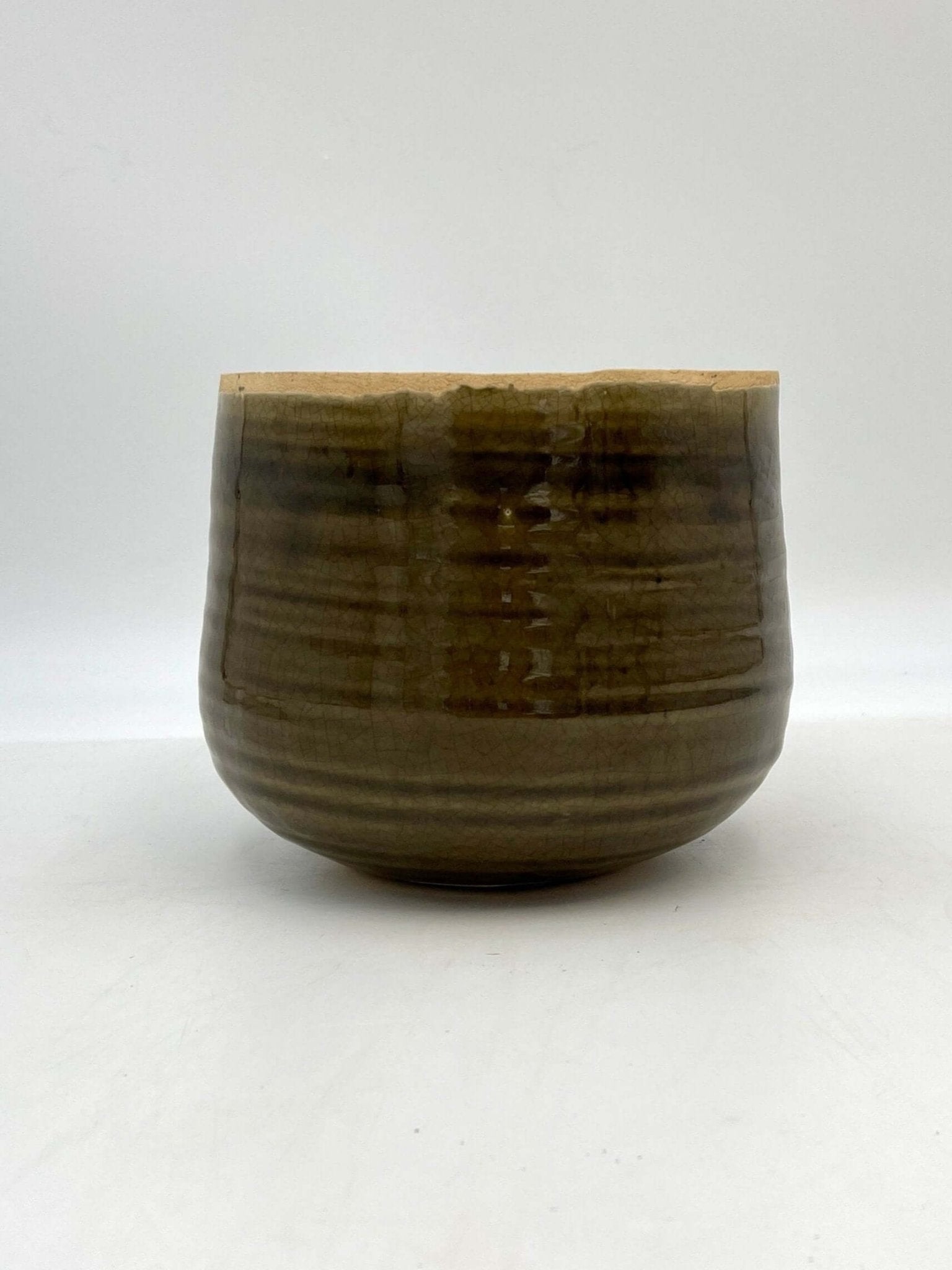 Iris Ceramic Pots, Moss Green, Handmade House Plant Pot in Multiple Sizes