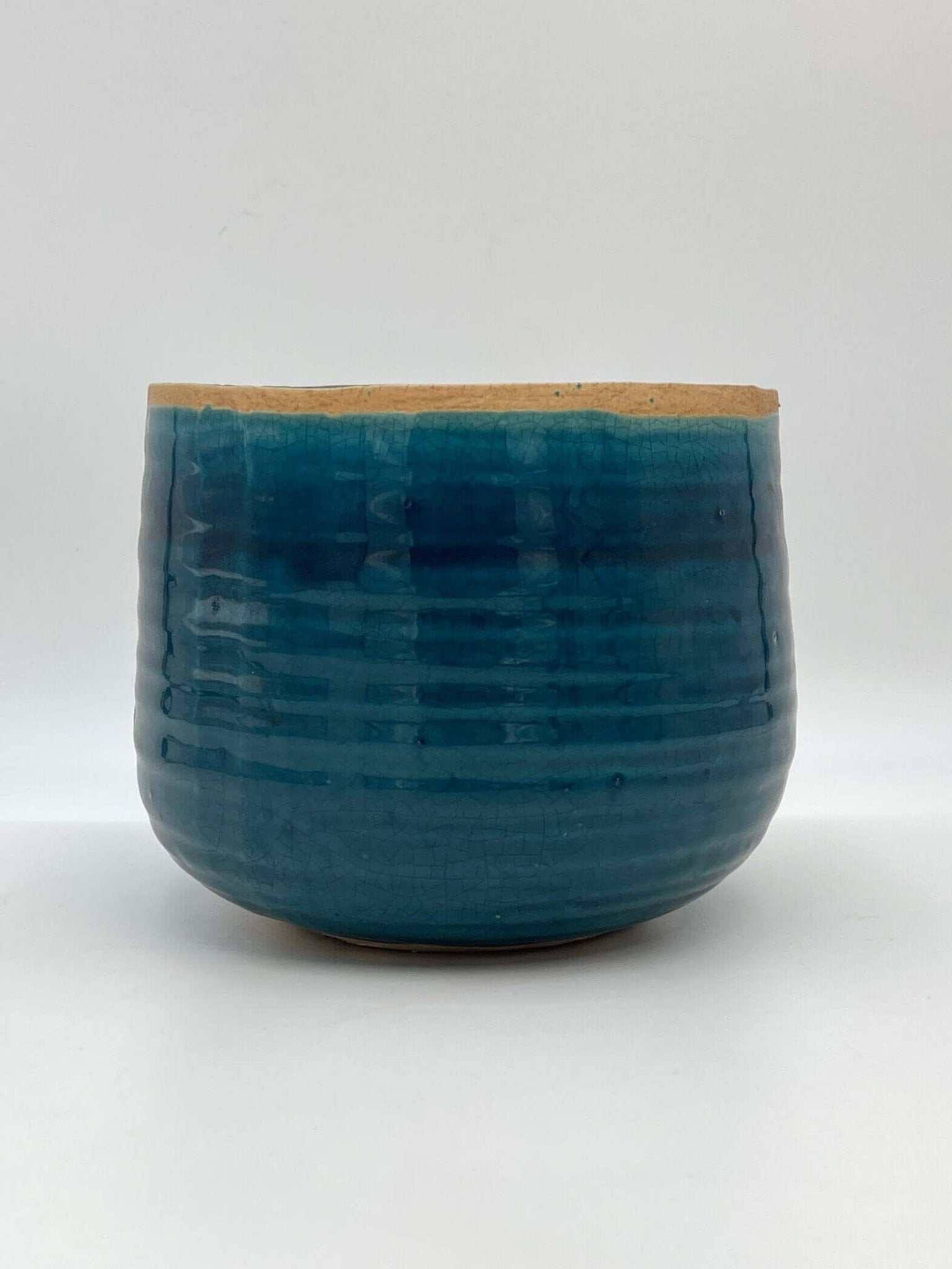 Iris Plant Pots, Turquoise, Handmade Houseplant Pot in Multiple Sizes