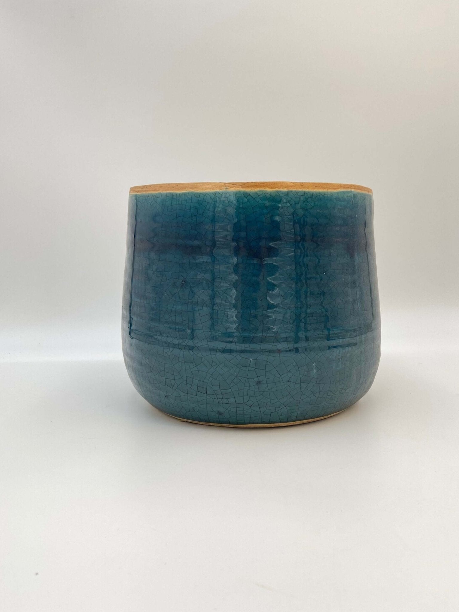 Iris Plant Pots, Turquoise, Handmade Houseplant Pot in Multiple Sizes