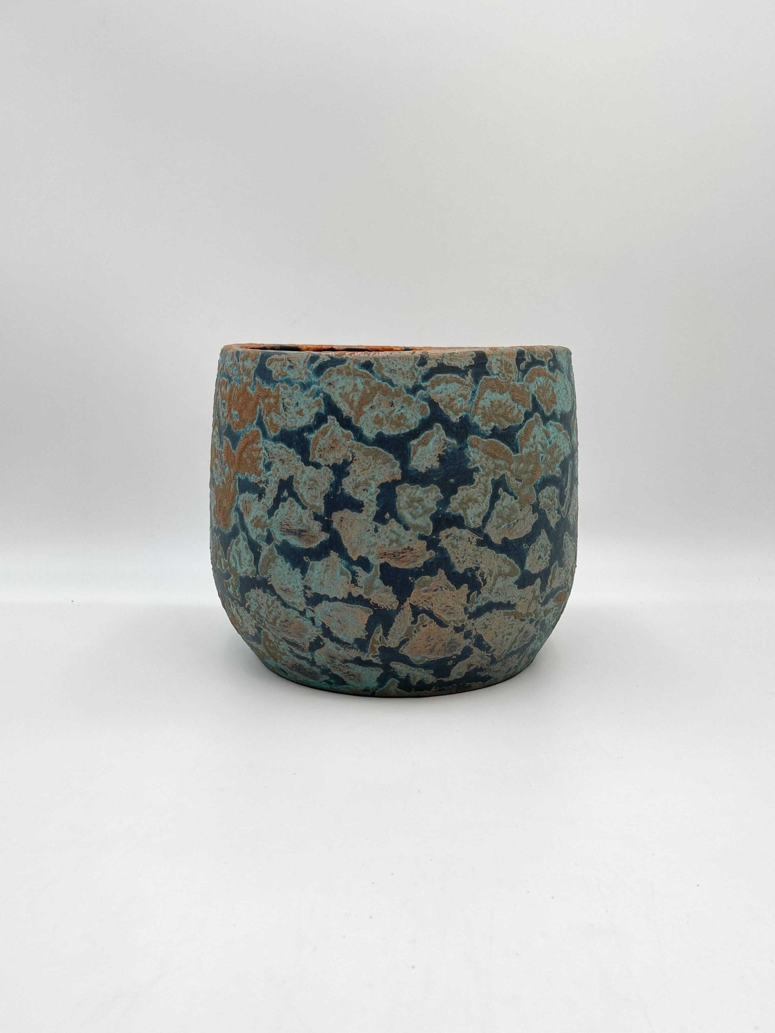 Islay Handmade Plant Pots, Blue Copper, Indoor Plant Pot in Multiple Sizes