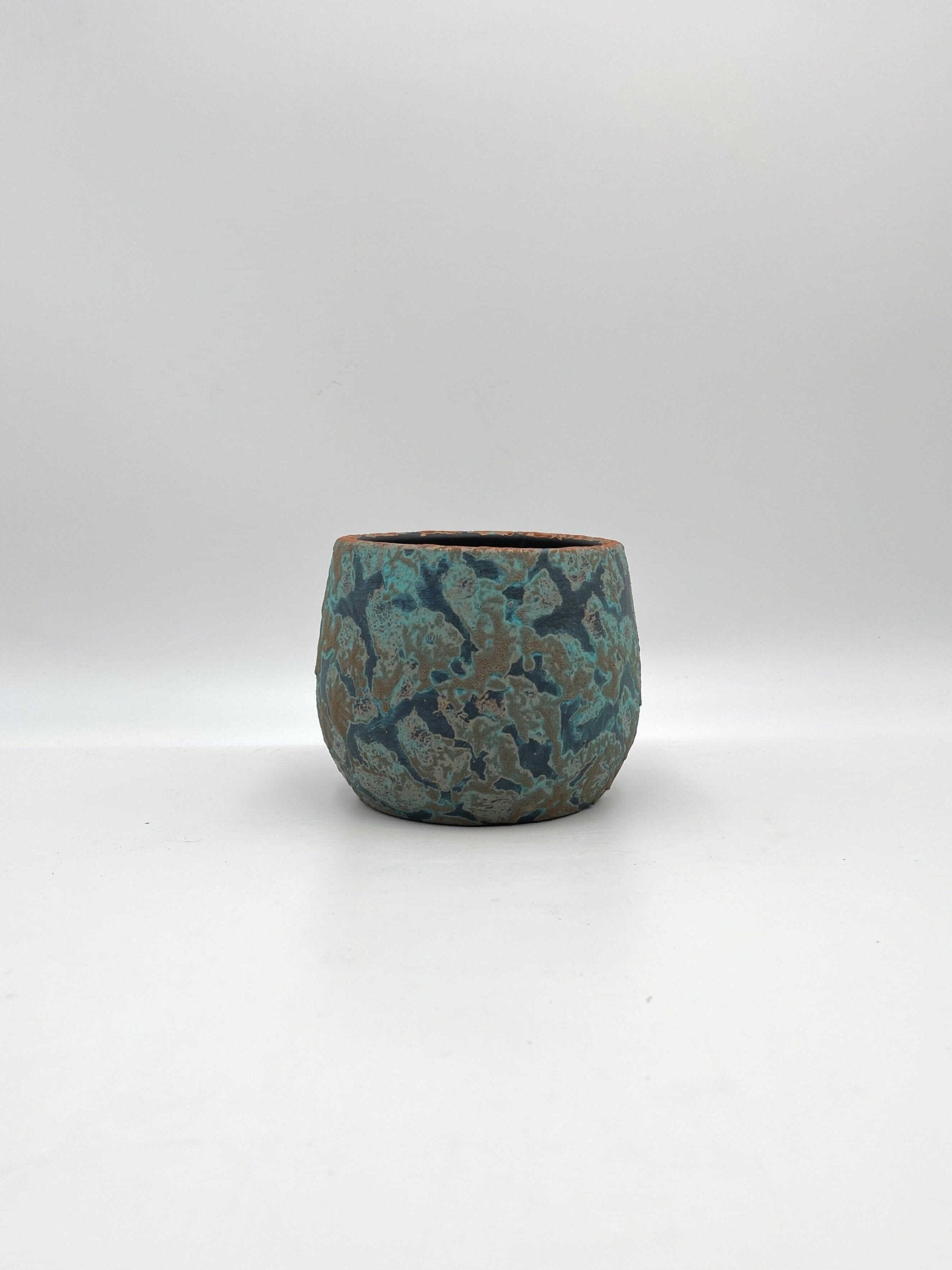 Islay Handmade Plant Pots, Blue Copper, Indoor Plant Pot in Multiple Sizes