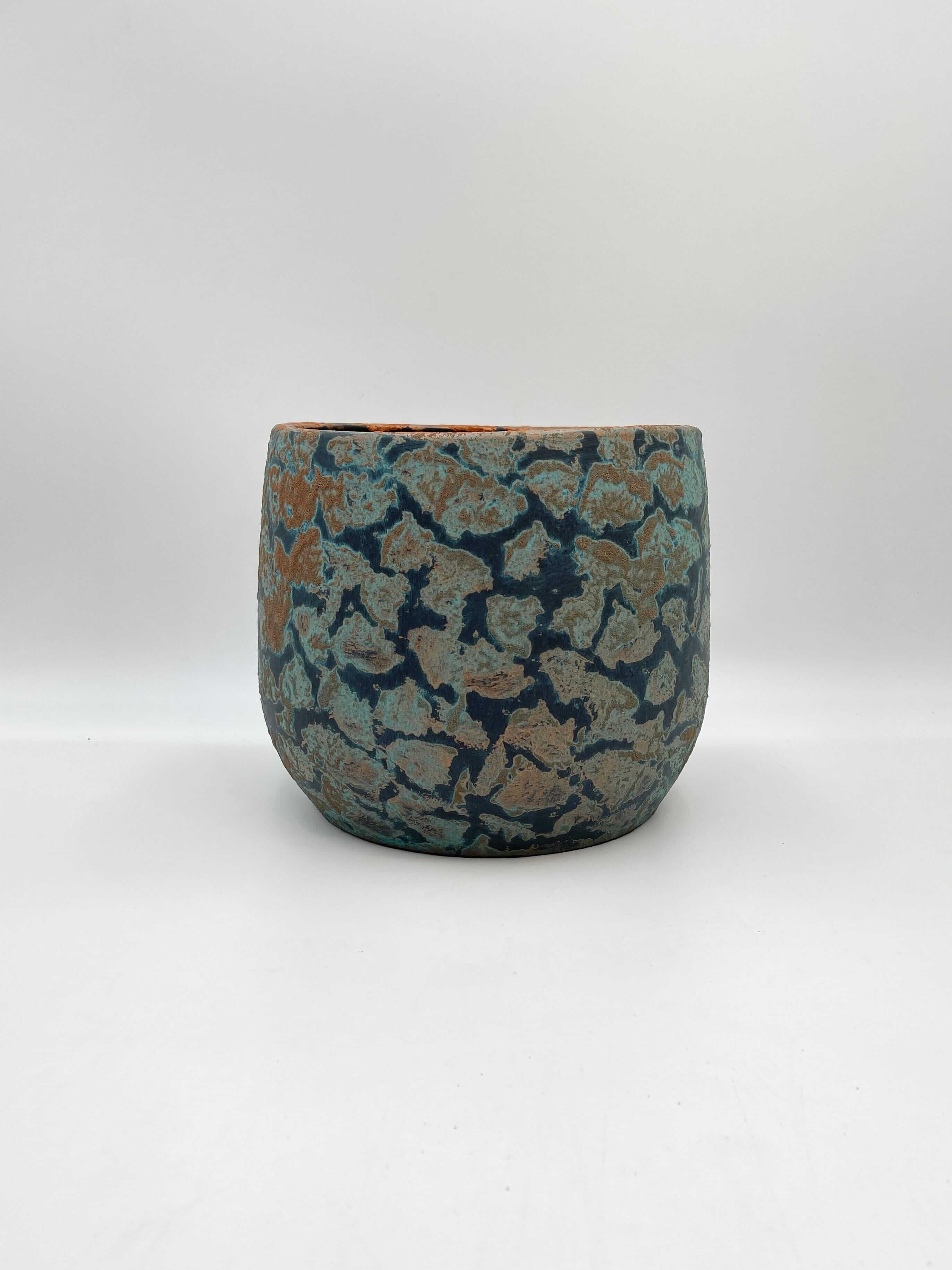 Islay Handmade Plant Pots, Blue Copper, Indoor Plant Pot in Multiple Sizes