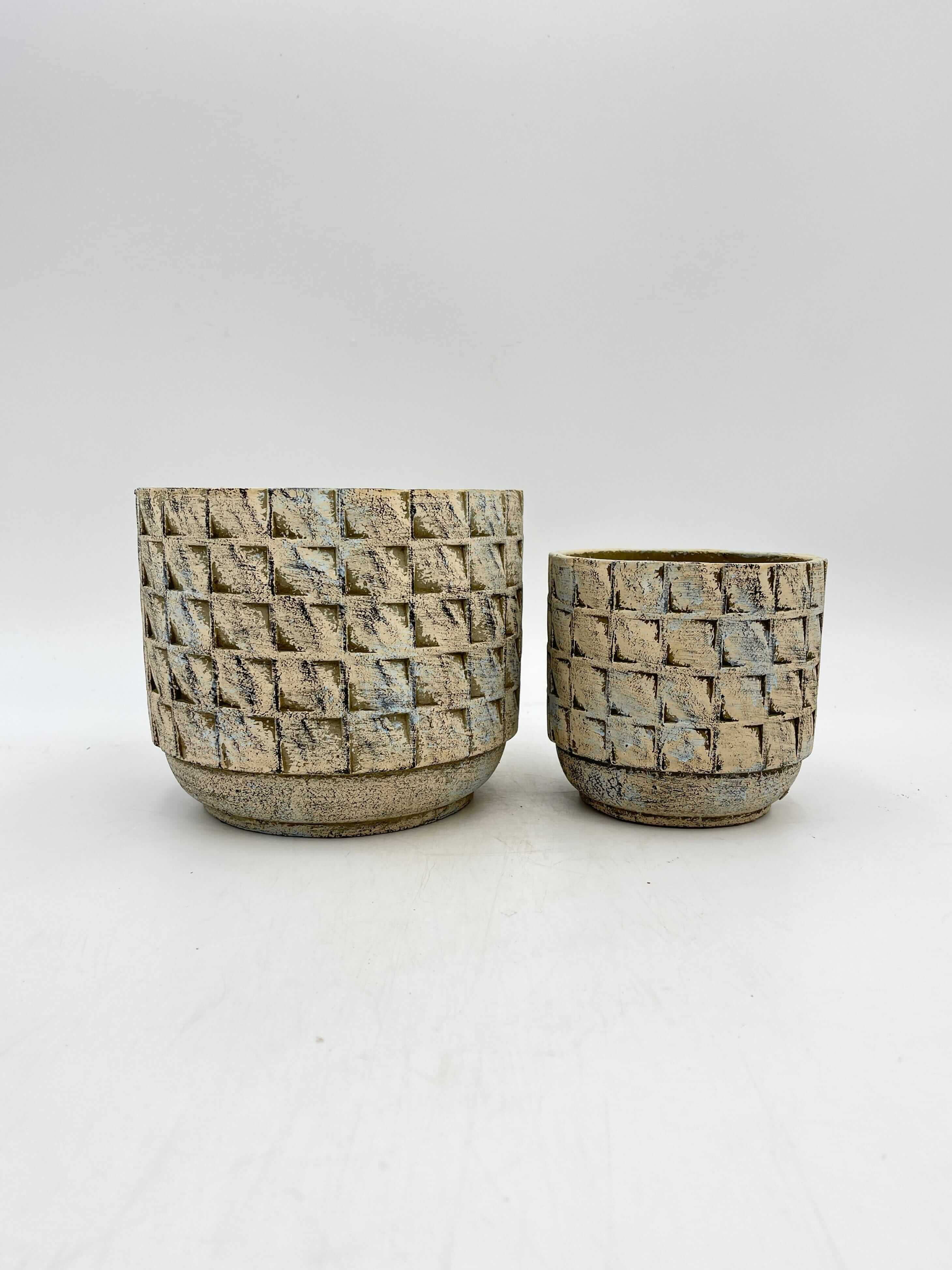 Jim, Cement Plant Pots, White Earth, Indoor Plant Pot in Multiple Sizes