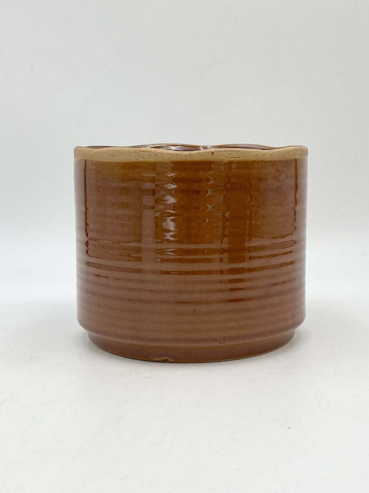 Jordy Ceramic Plant Pots, Caramel, Handmade