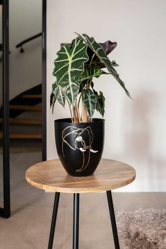 Leah Metal Elephant Plant Pots, Black, Handmade