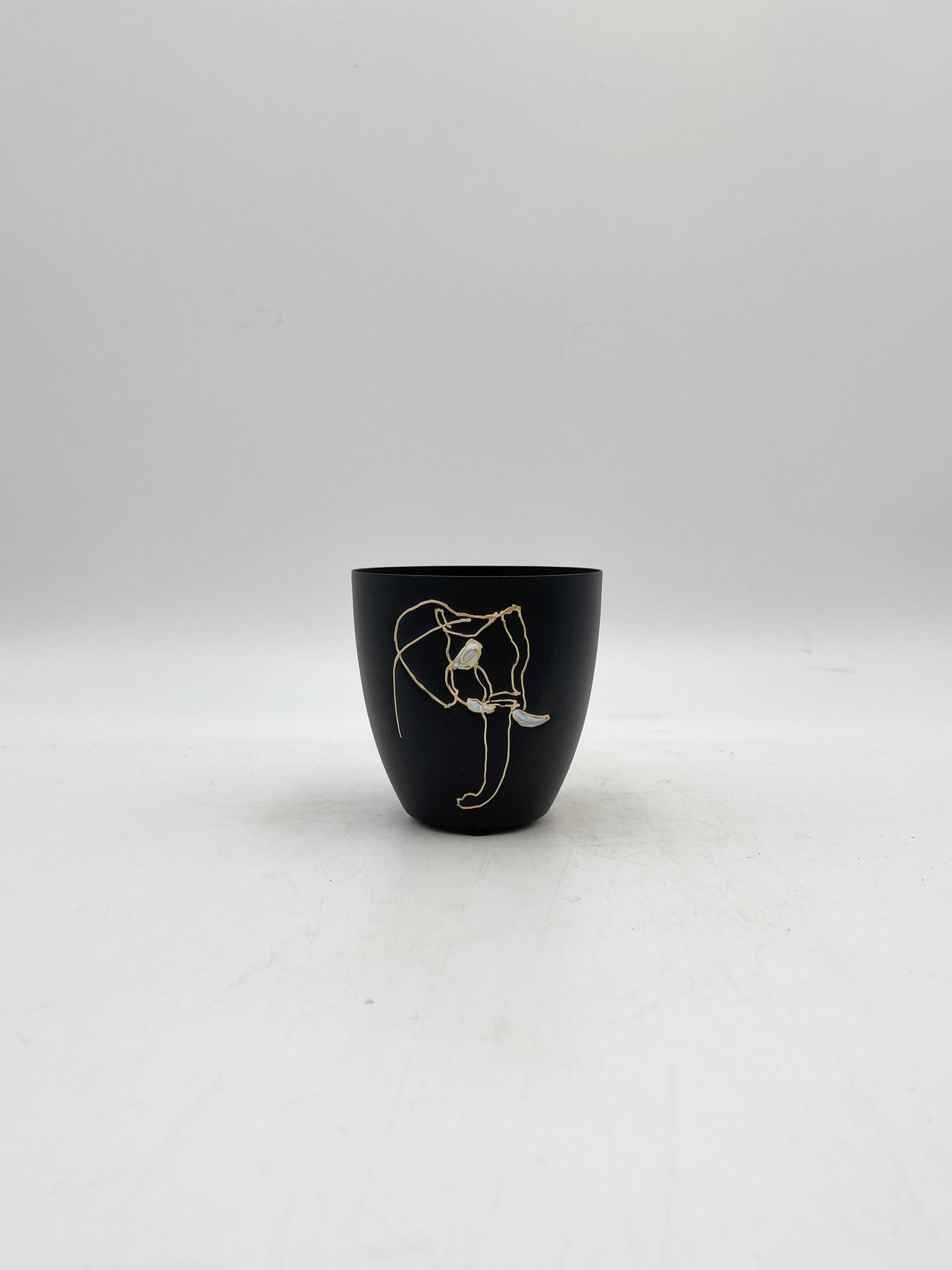 Leah Metal Elephant Plant Pots, Black, Handmade