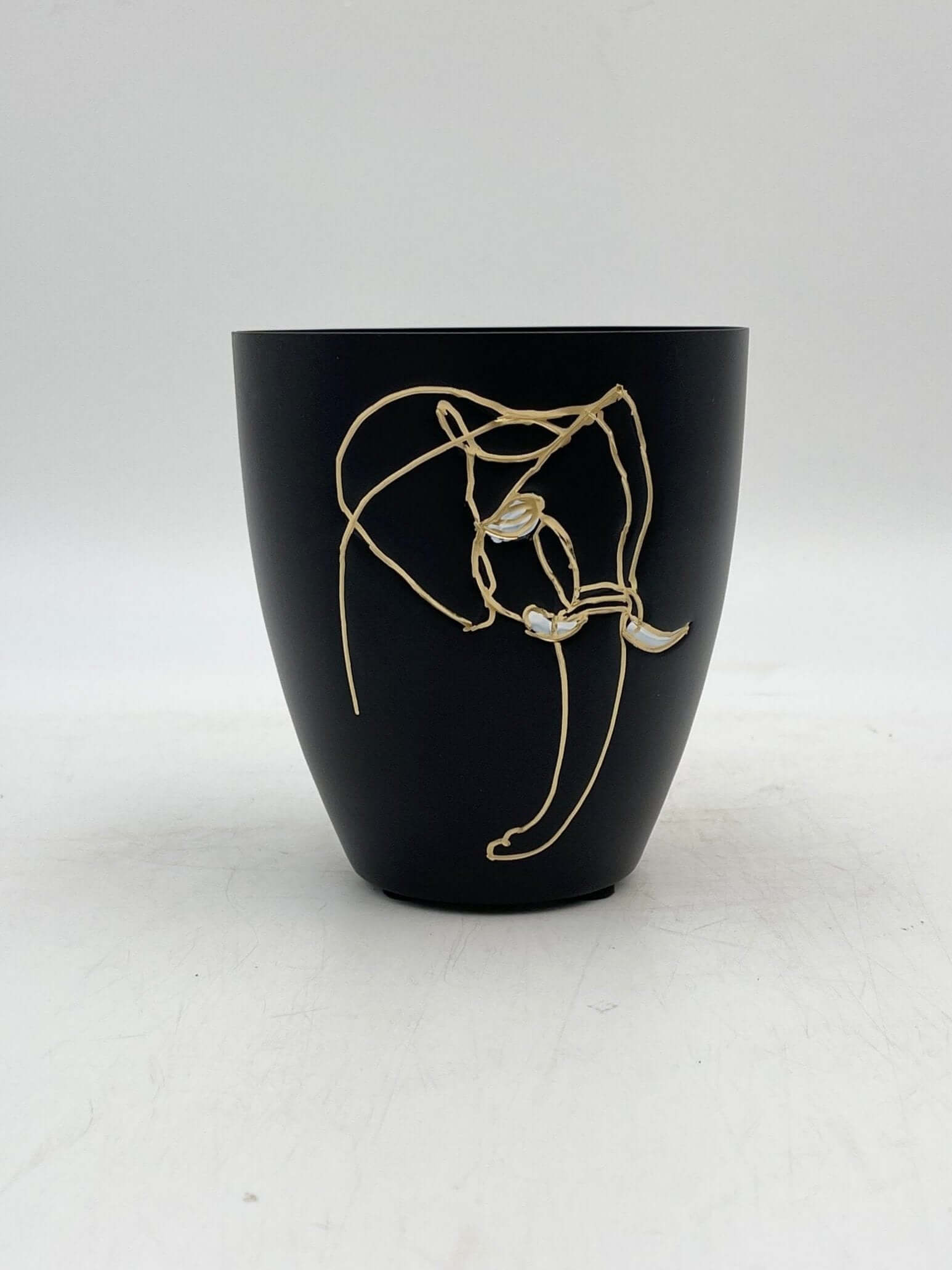 Leah Metal Elephant Plant Pots, Black, Handmade