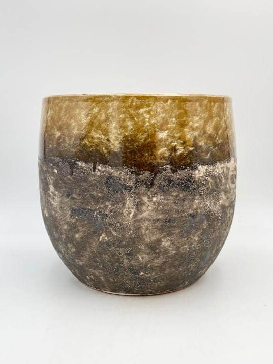 Lindy Ceramic Plant Pots, Ochre Yellow, House Plant Pot in Multiple Sizes