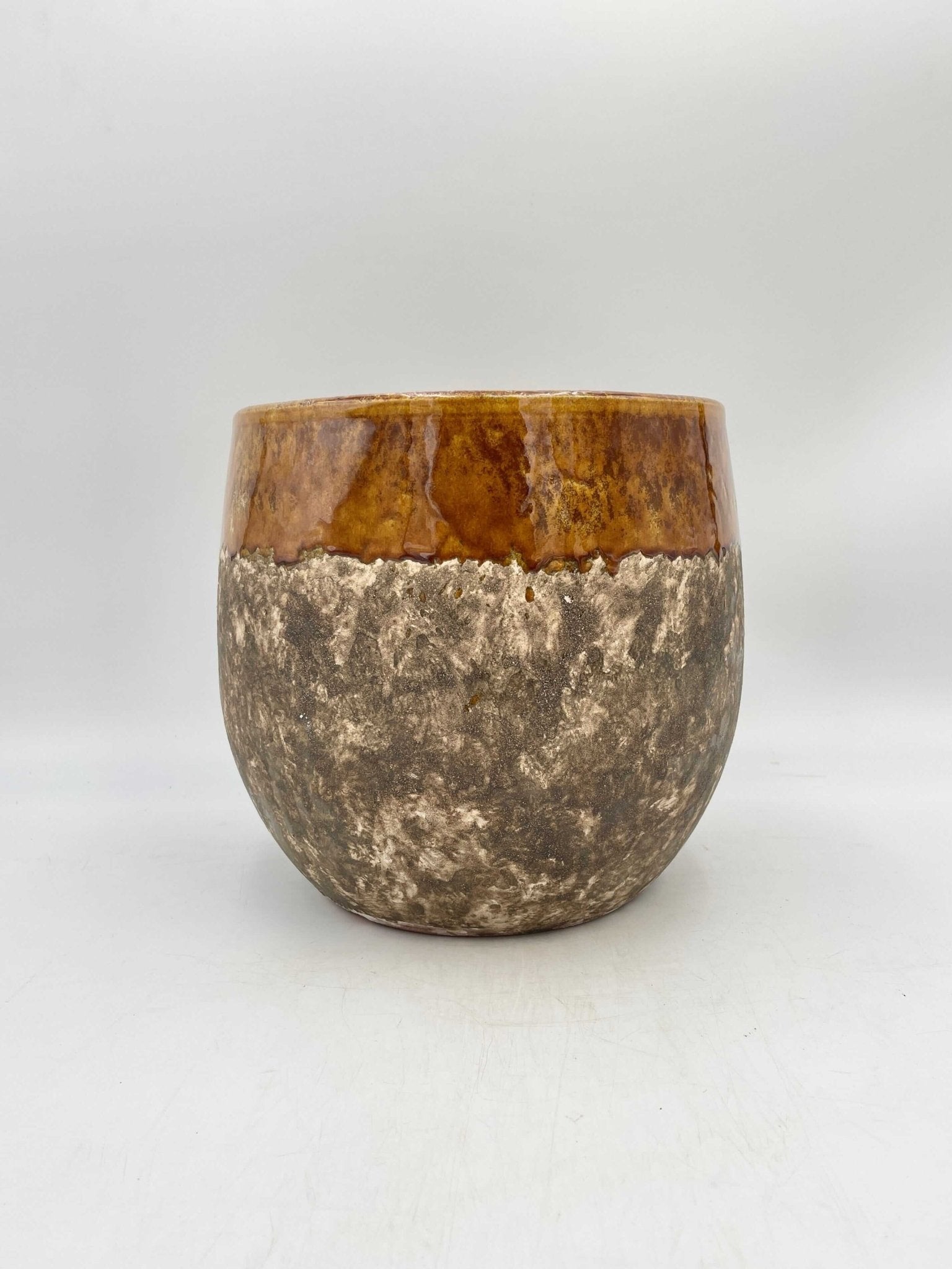 Lindy Ceramic Plant Pots, Ochre Yellow, House Plant Pot in Multiple Sizes