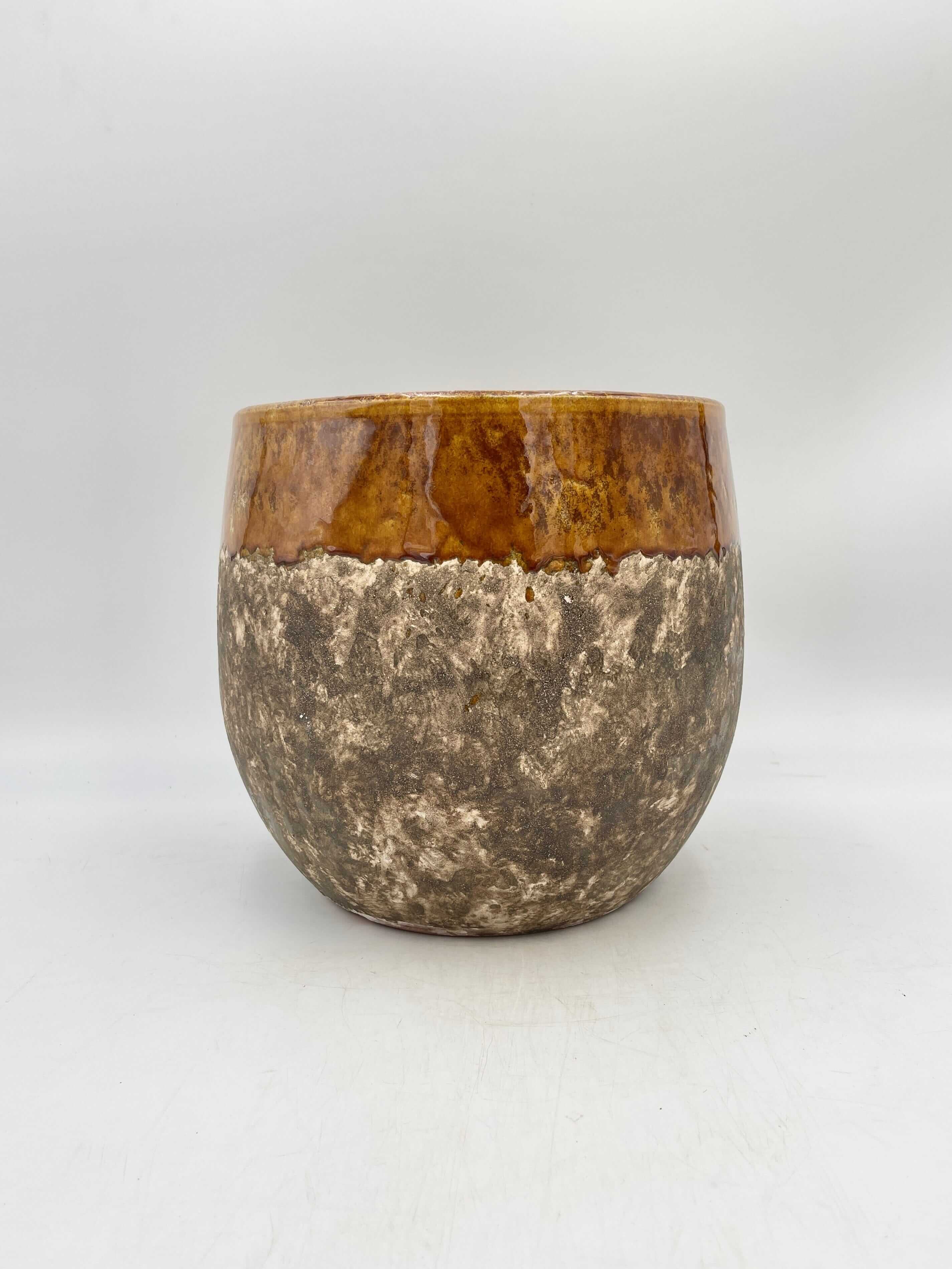Lindy Ceramic Plant Pots, Ochre Yellow, Handmade
