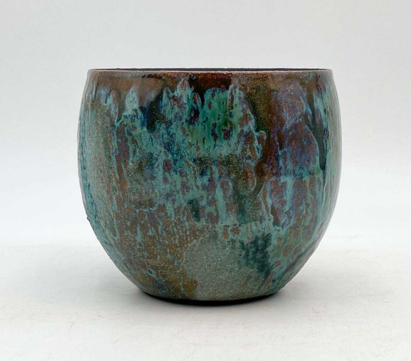 Loren Glazed Indoor Plant Pots, Blue, Handmade