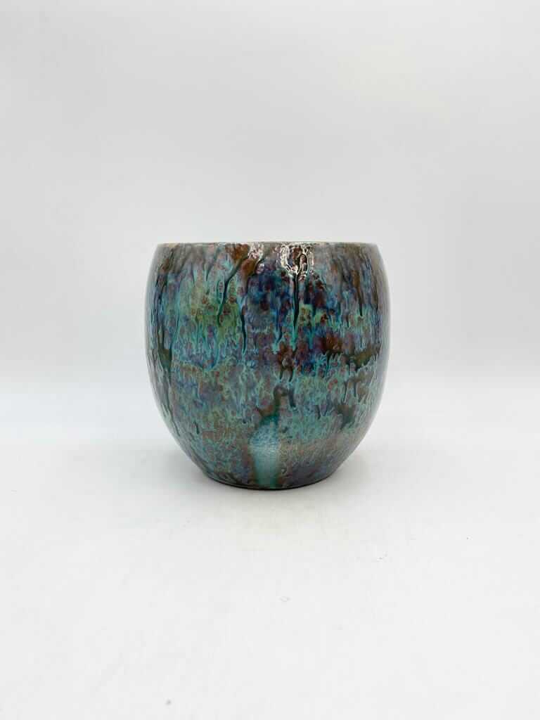 Loren Glazed Indoor Plant Pots, Blue, House Plant Pot, D17cm