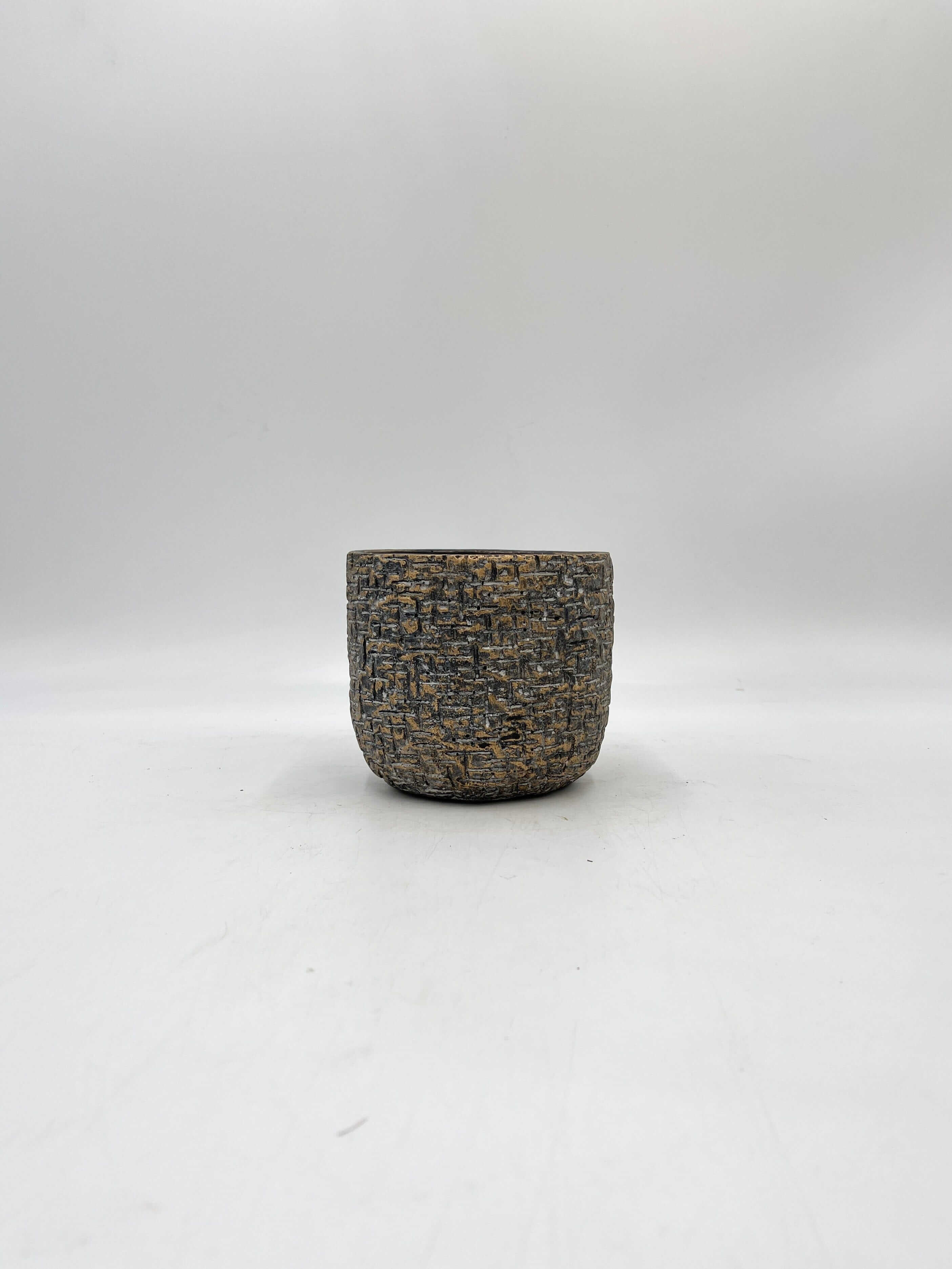Maxim Shiny Ceramic Pots, Earth, Handmade