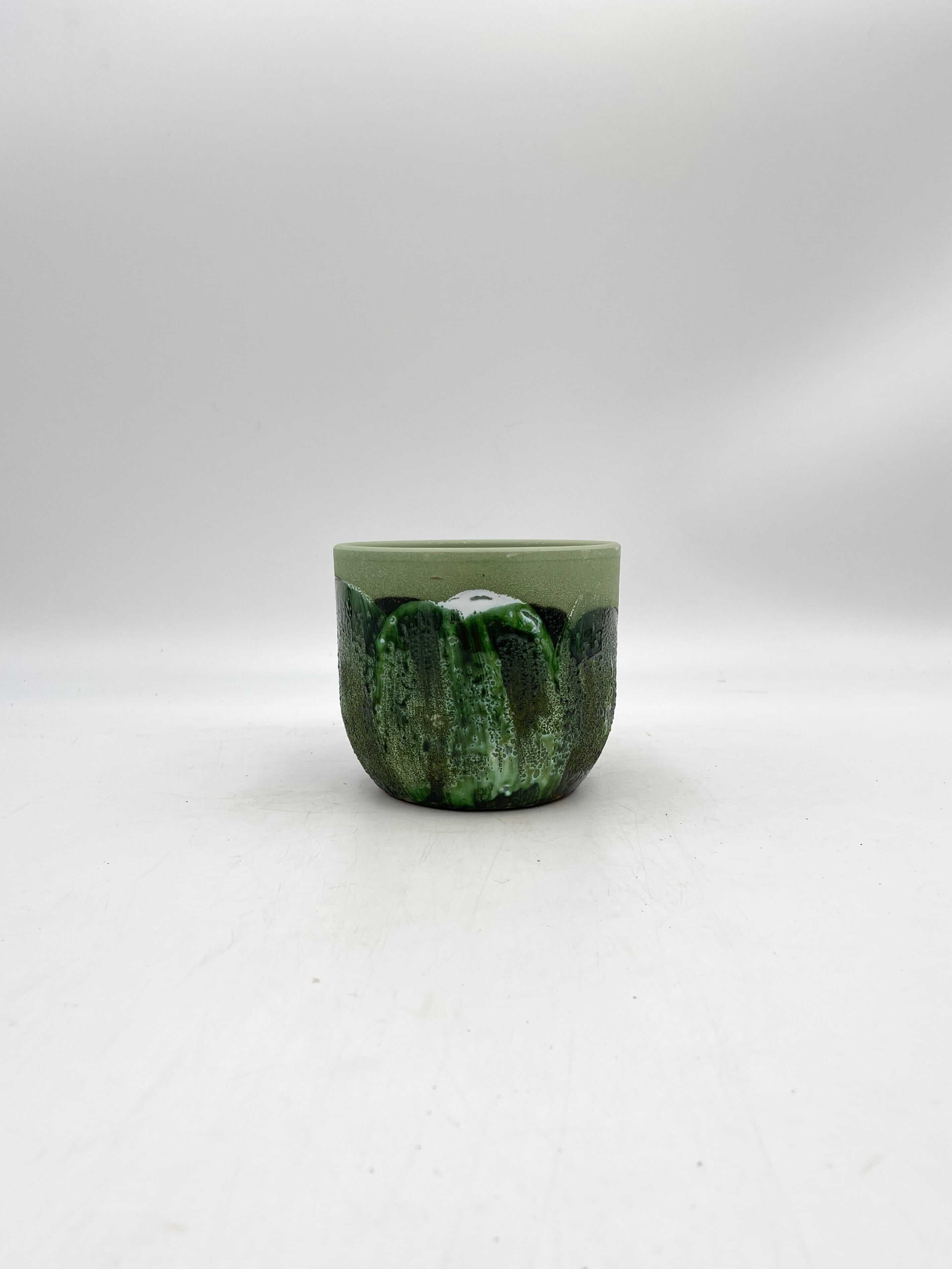 Moon Jungle Plant Pots, Ceramic, Green, Handmade