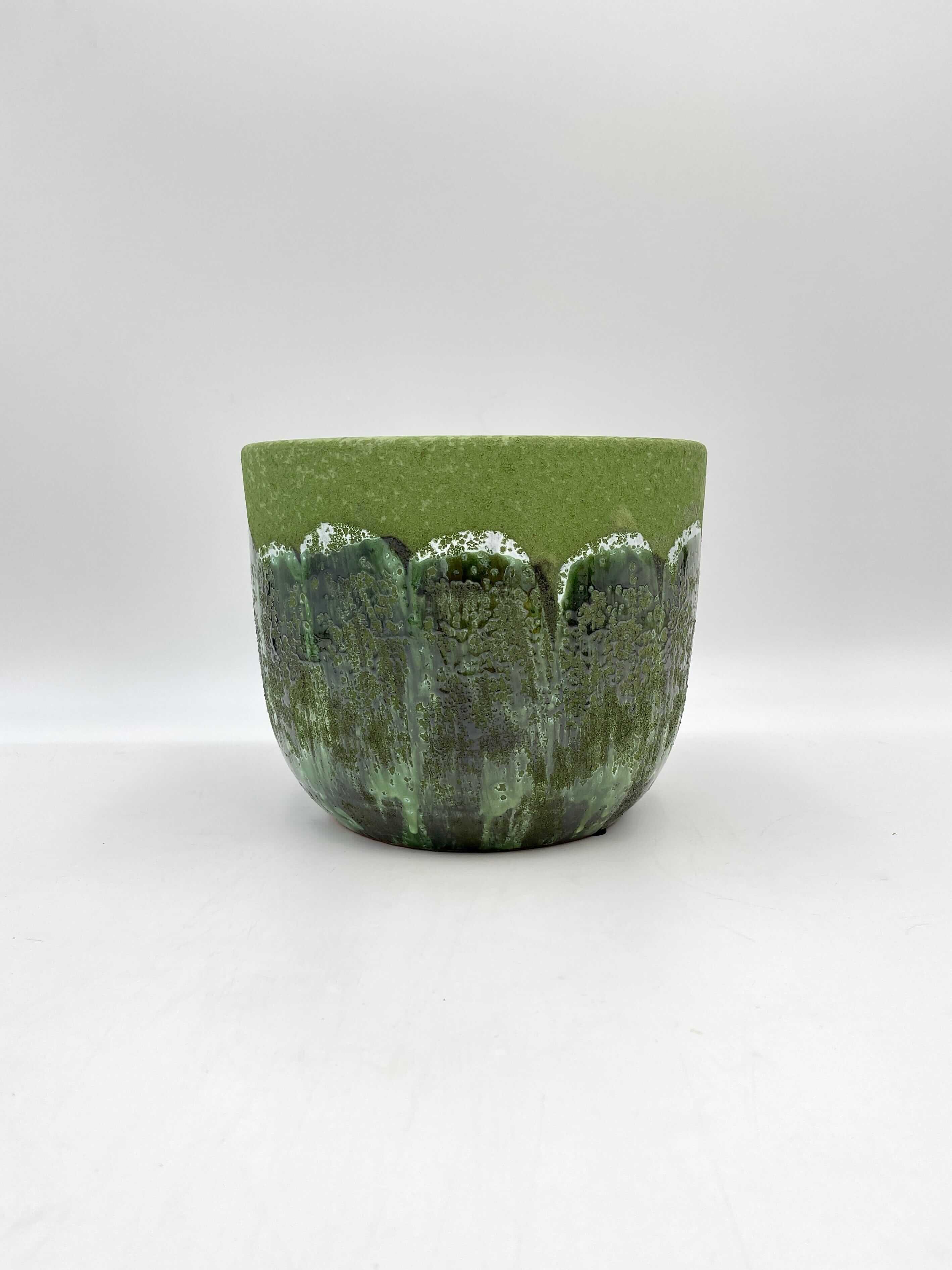 Moon Jungle Plant Pots, Ceramic, Green, Handmade