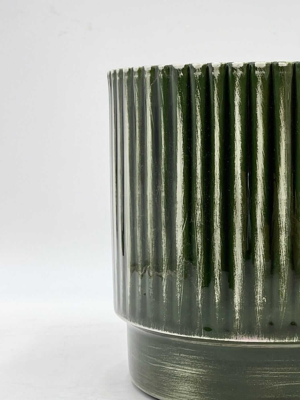 Nella Forest Handmade Metal Pots, Green