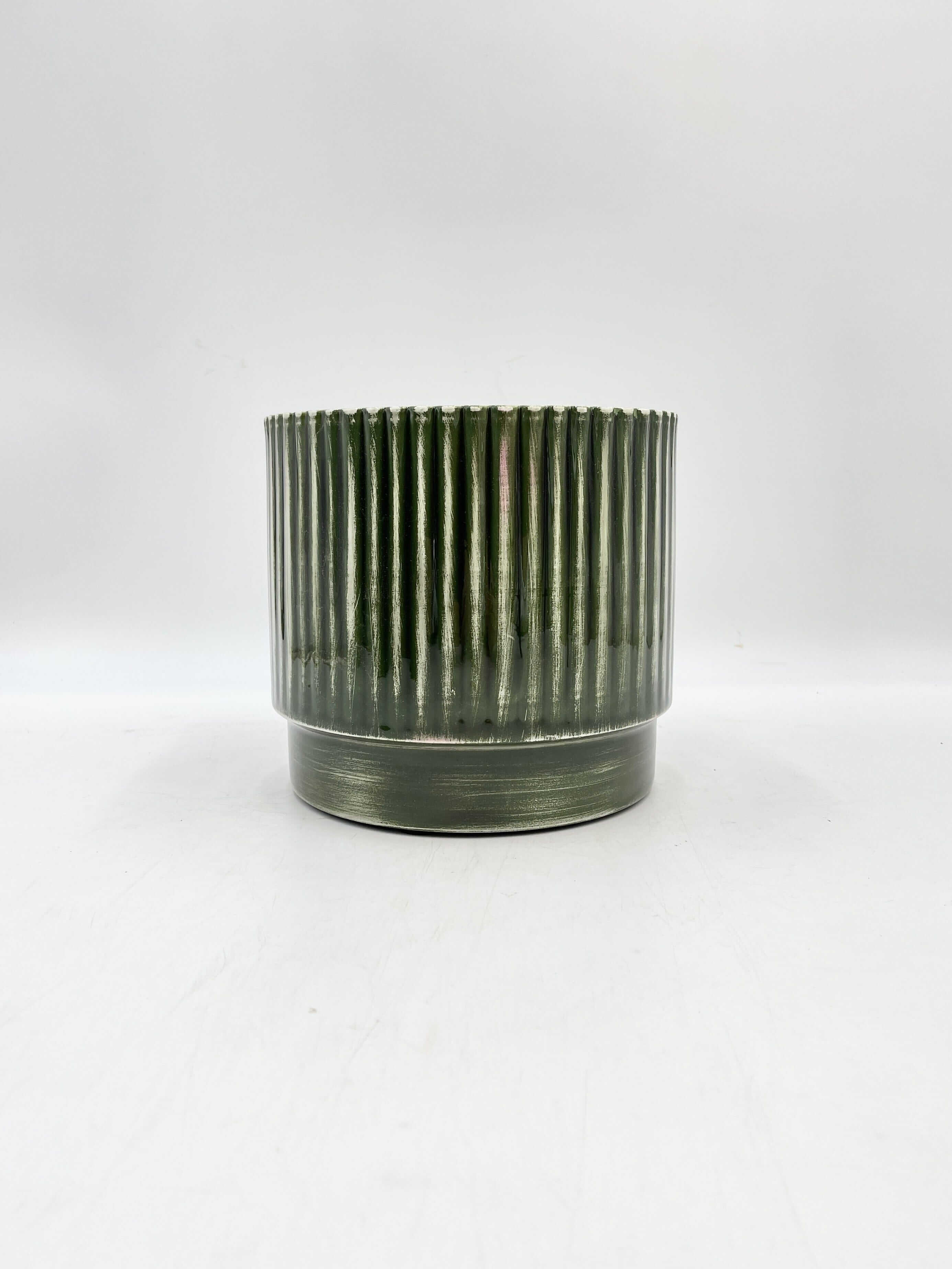 Nella Forest Handmade Metal Pots, Green