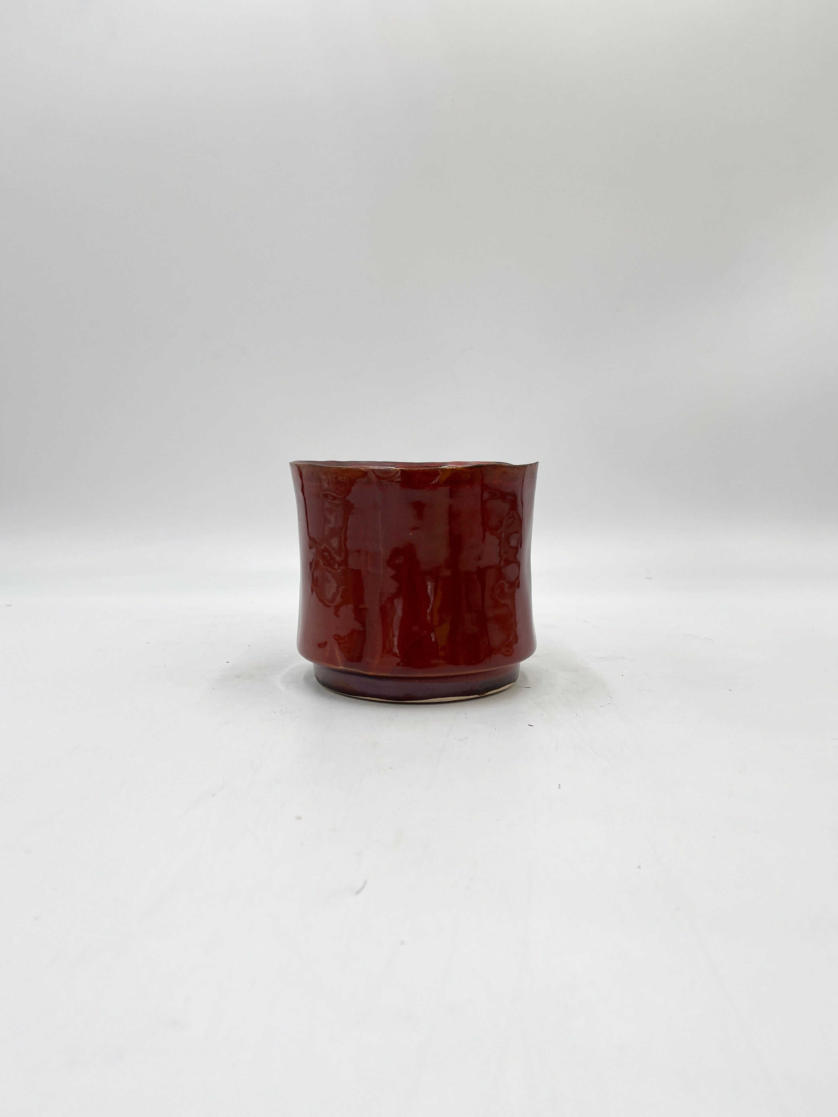 Nolan Ceramic Plant Pots, Red, House Plant Pot in Multiple Sizes