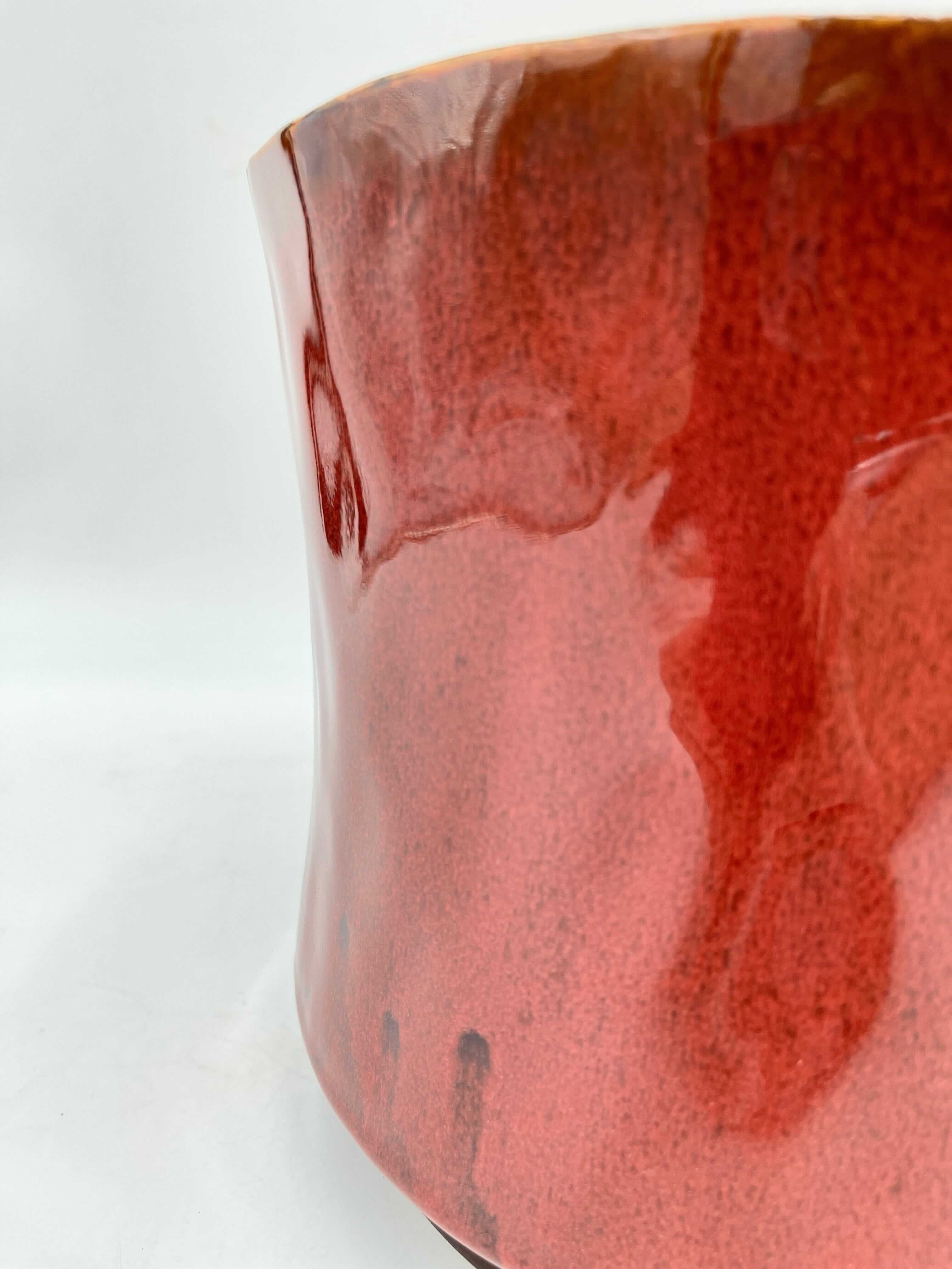 Nolan Ceramic Plant Pots, Red, House Plant Pot in Multiple Sizes