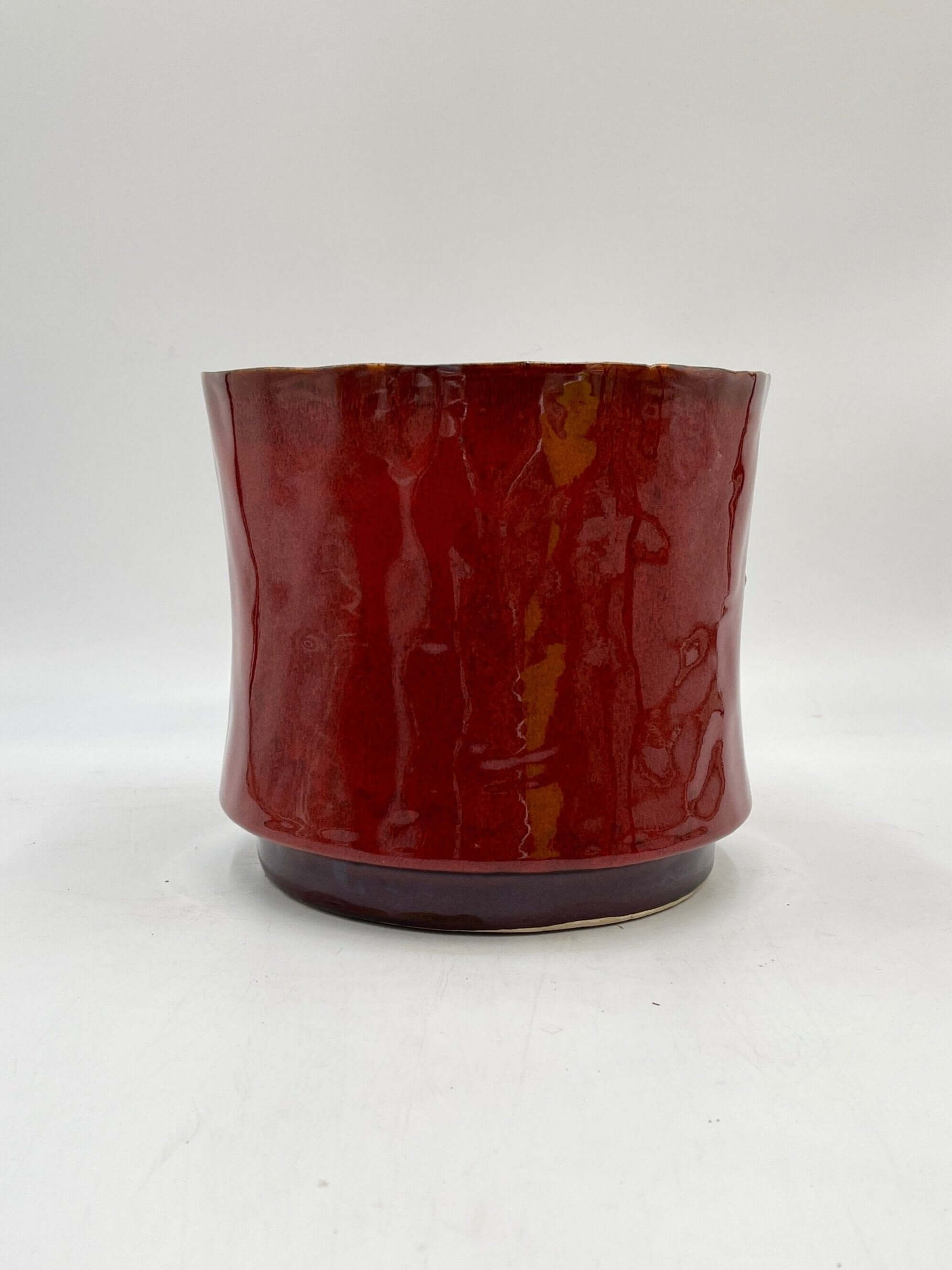 Nolan Ceramic Plant Pots, Red, House Plant Pot in Multiple Sizes