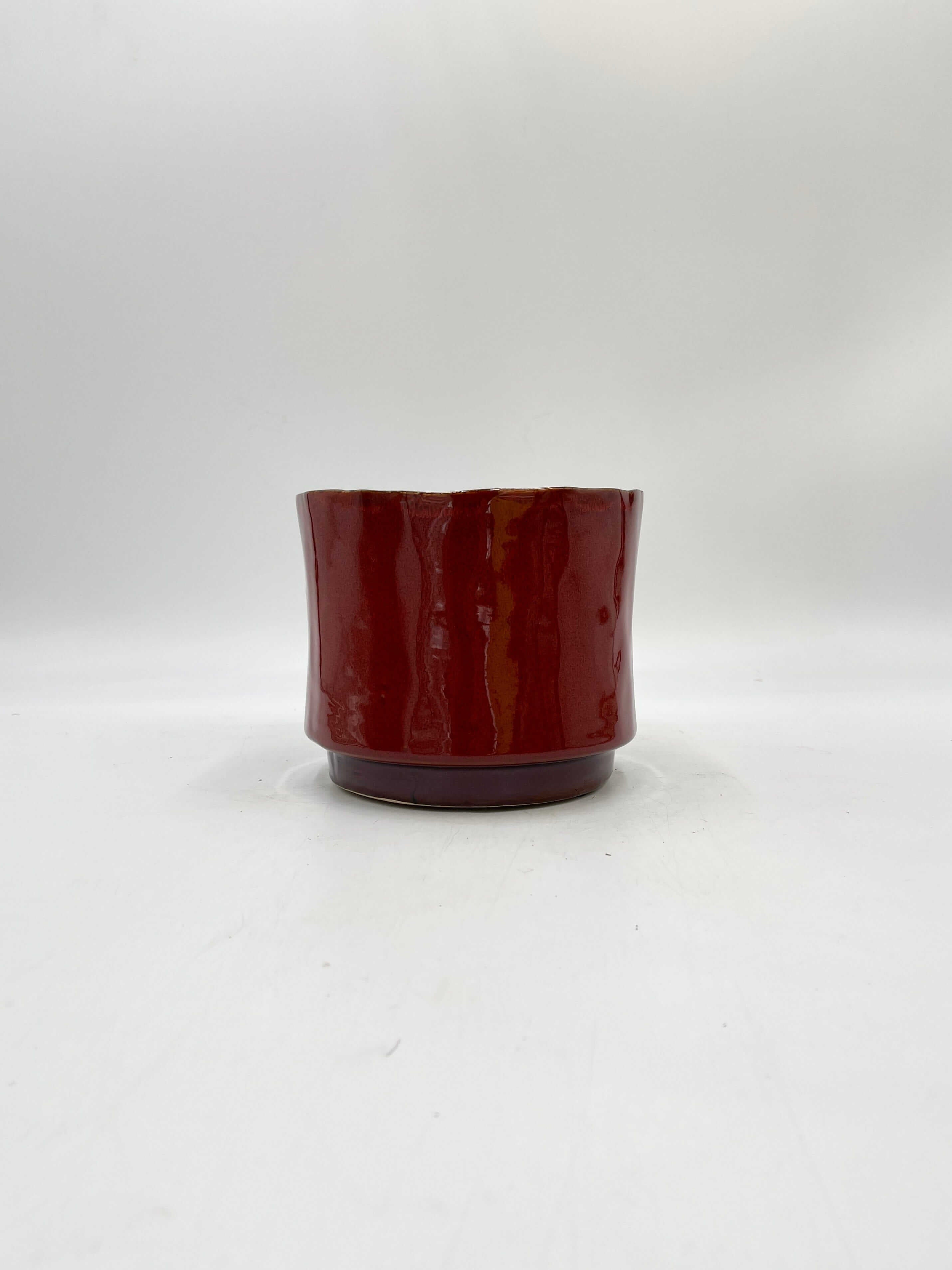 Nolan Ceramic Plant Pots, Red, House Plant Pot in Multiple Sizes