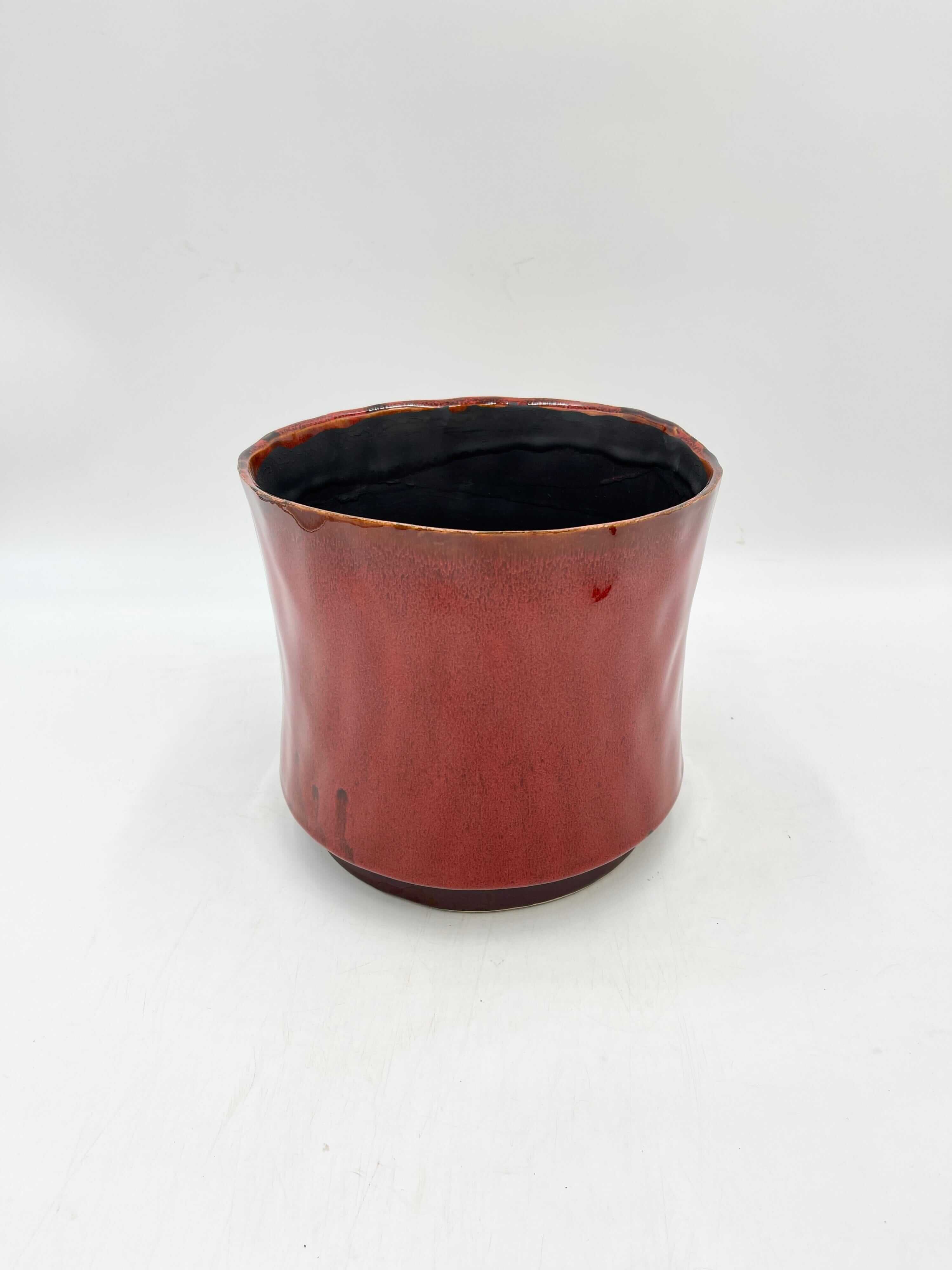 Nolan Ceramic Plant Pots, Red, House Plant Pot in Multiple Sizes