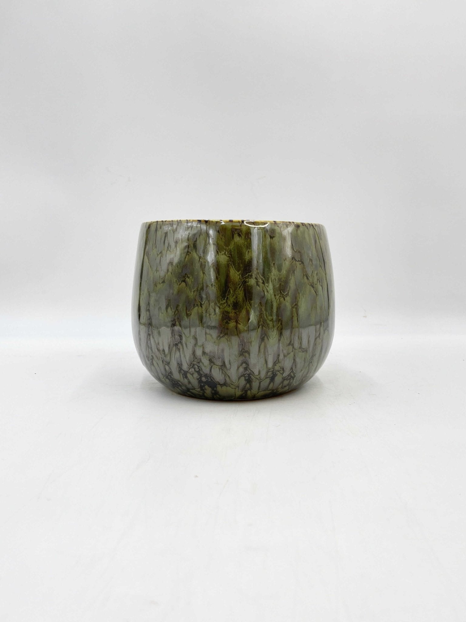 Odile Handmade Ceramic Plant Pots, Green, Indoor Plant Pots in Multiple Sizes