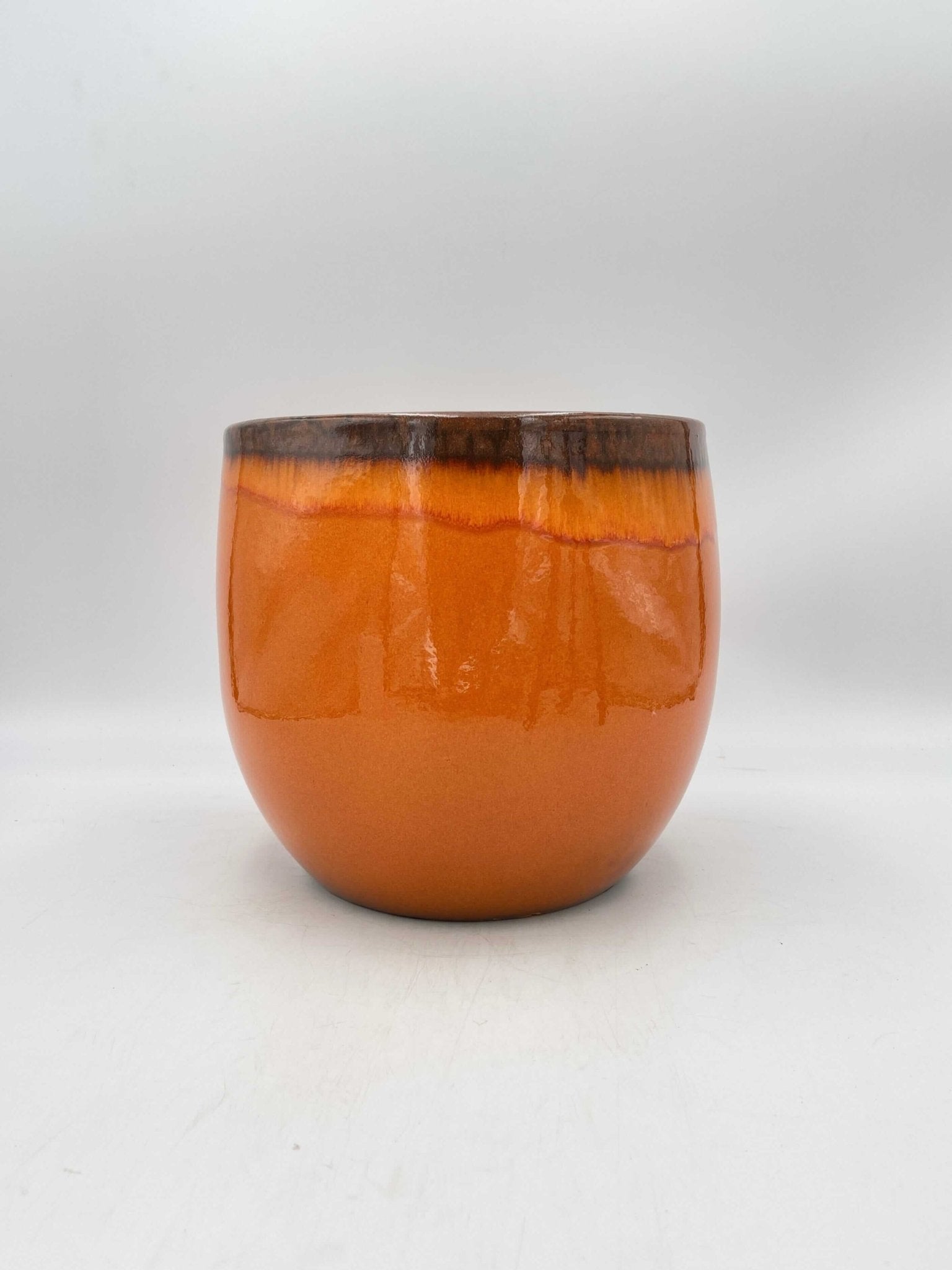 Orange Plant Pot Charlotte - Retro Ceramic Plant Pot - Multiple Sizes