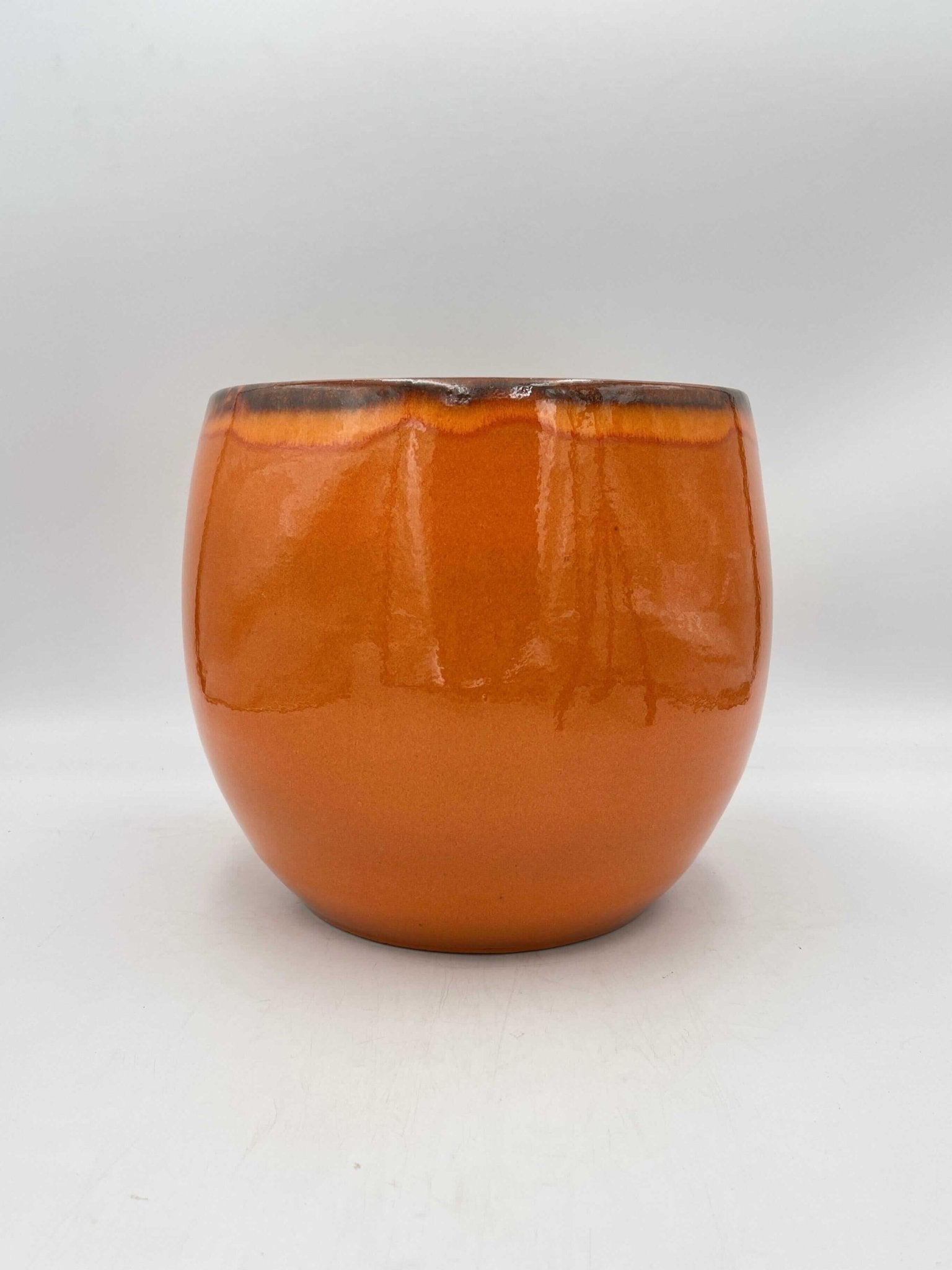 Orange Plant Pot Charlotte - Retro Ceramic Plant Pot - Multiple Sizes