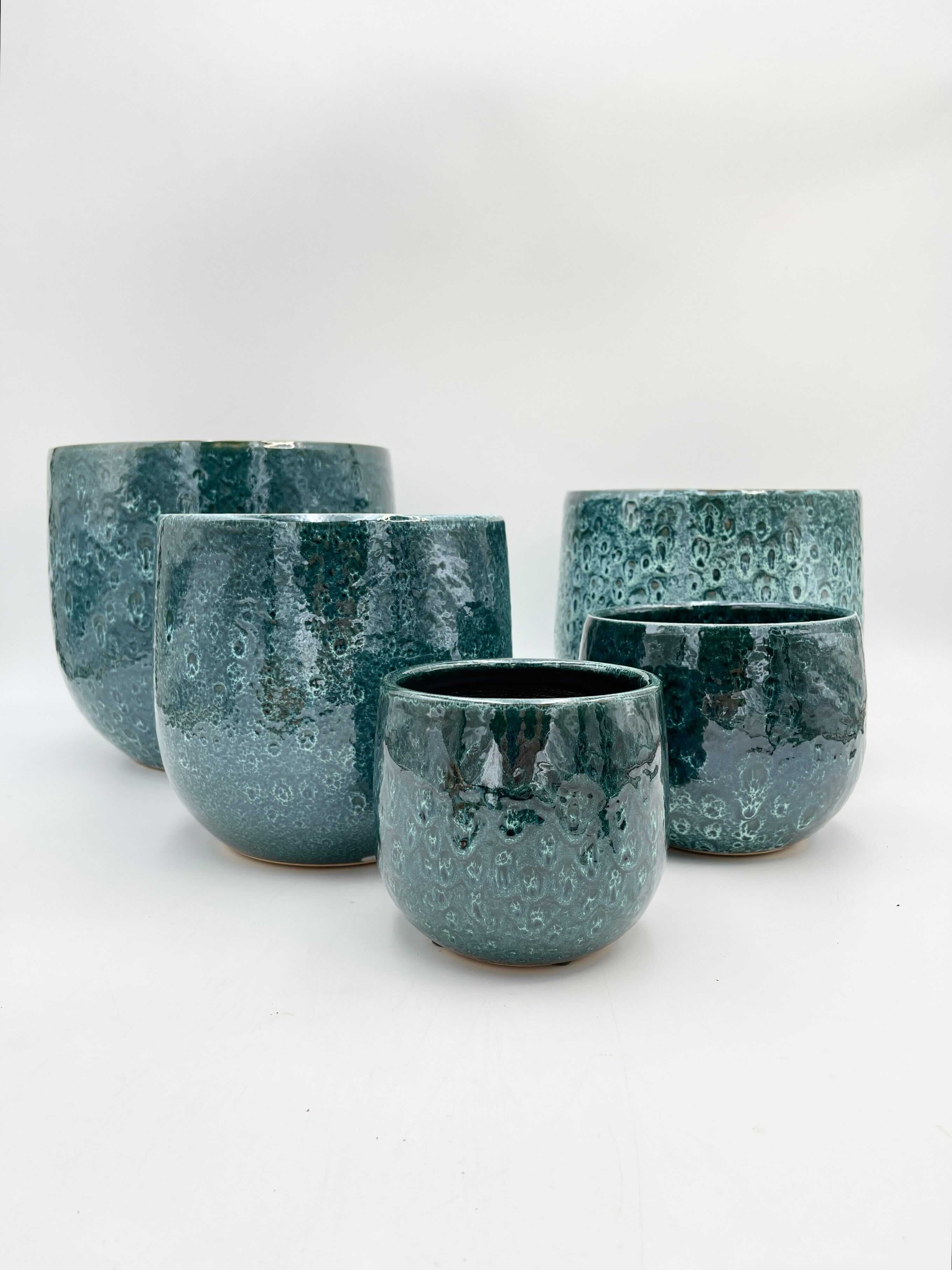 Paola Handmade, Ceramic Plant Pots, Turquoise House Plant Pot in Multiple Sizes