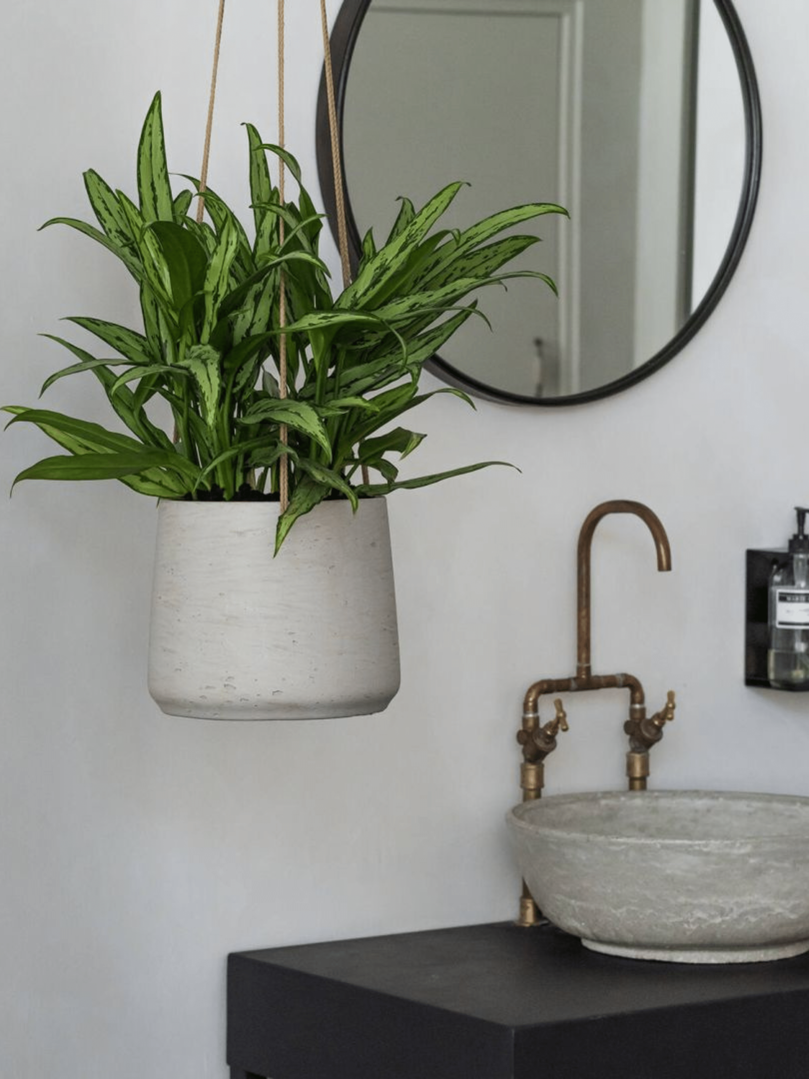 Patt Hanging Plant Pot, Grey Washed, Multiple Sizes - Rebel Plants