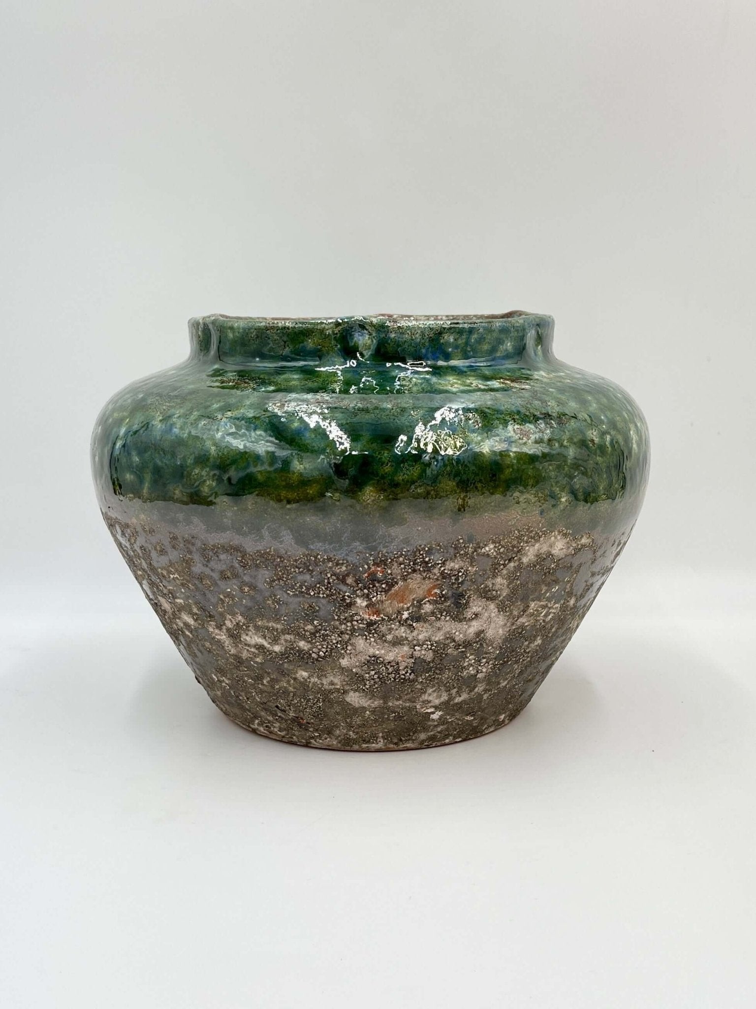 Retro Green Houseplant Pot - Lindy Jar - Handmade - H28cm