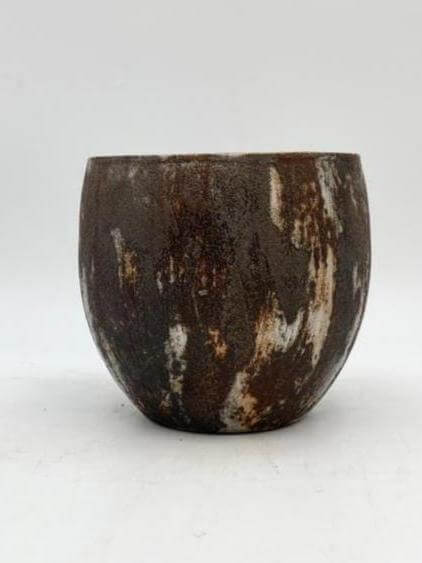 Roel Handmade Ceramic Indoor Pot, Rust Brown, D14cm