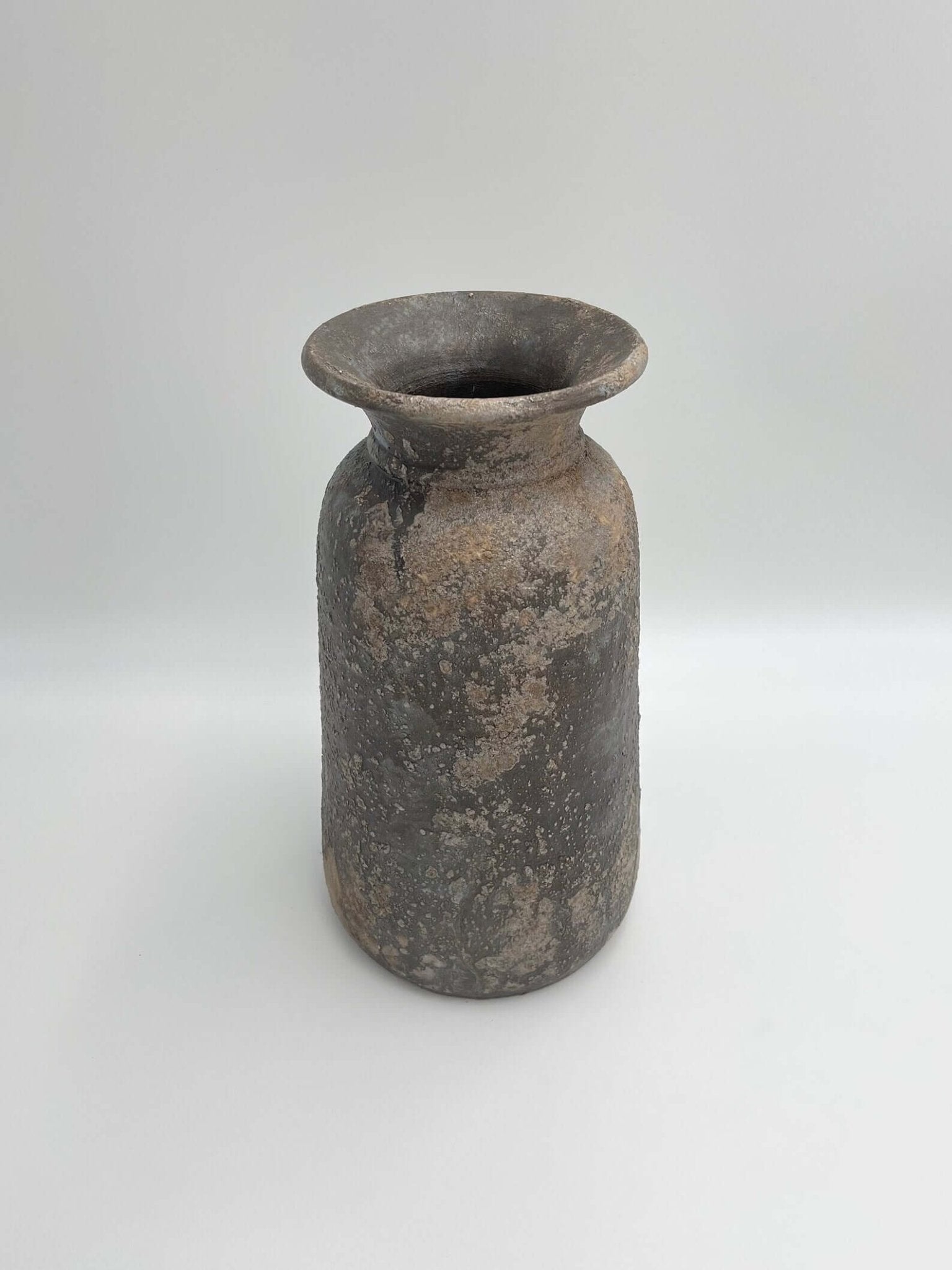 Rustic Farmhouse Vase, Bali Concrete Vases, Brown & Blue, H30cm