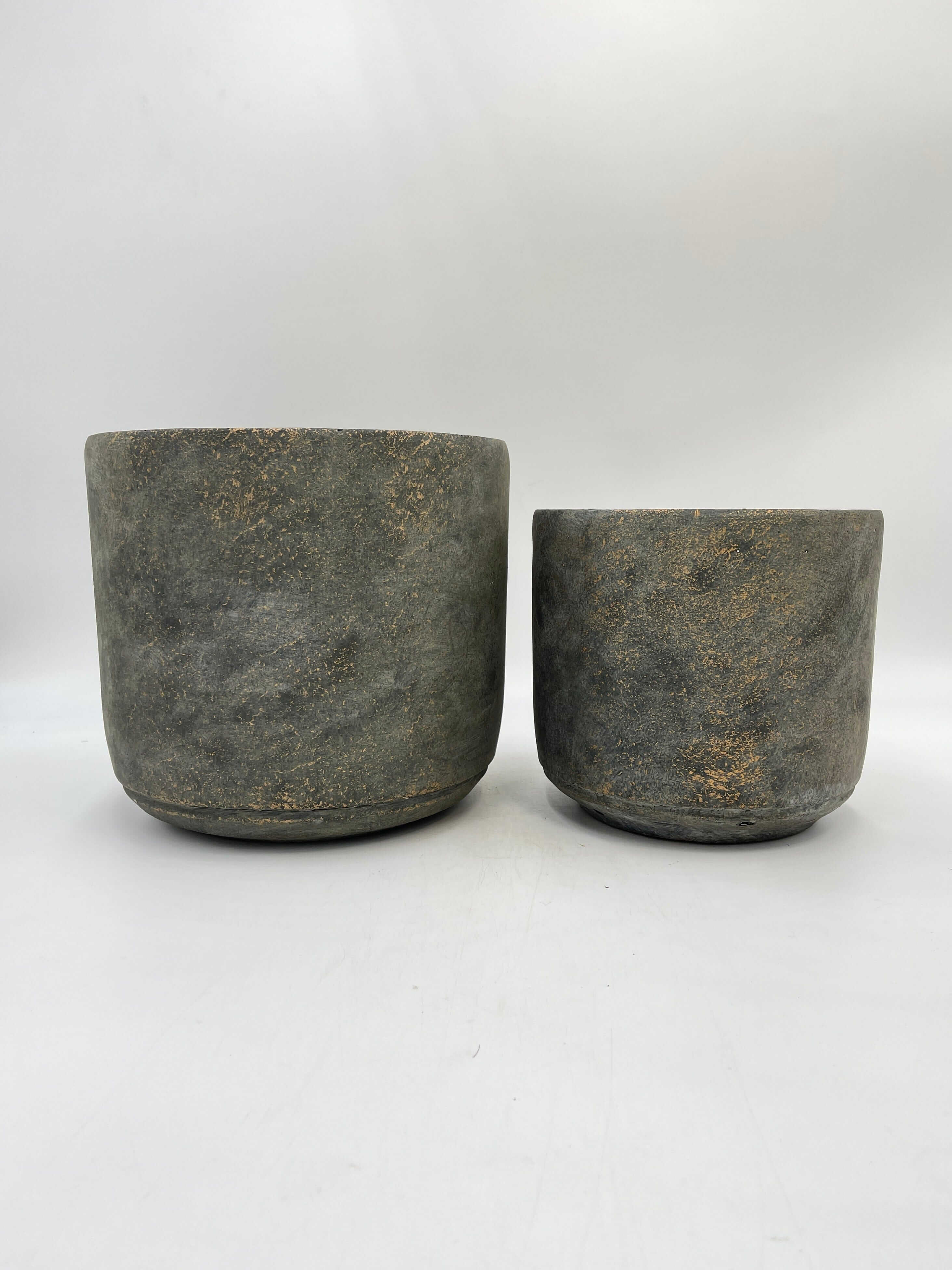 Saar Handmade Cement Plant Pots, Earth Grey, 21cm - 26cm