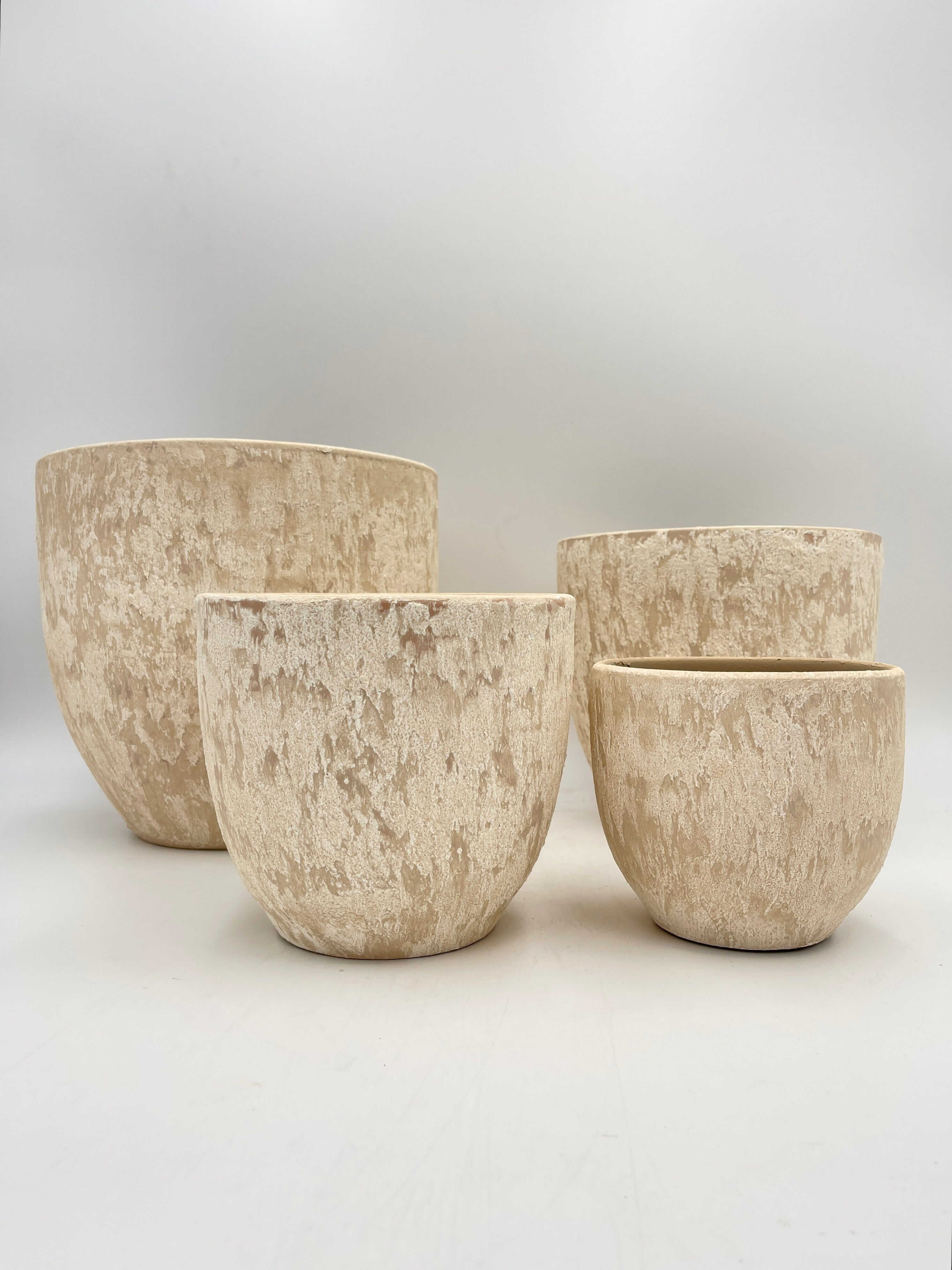 Sem Handmade Ceramic Indoor Plant Pots, Cream beige